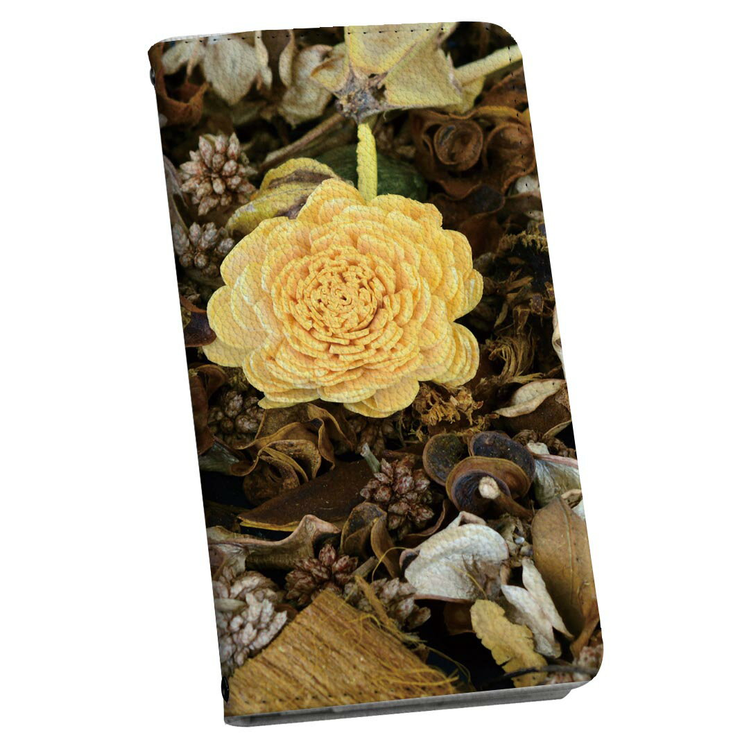 Xperia 10 V SO-52D / SOG11 / A302SO / XQ-DC44 エクスペリア 専用 ケース カバー 手帳型 マグネット式 ピタッと閉まる レザーケース so52d カード収納 ポケット igcase 026072 花　ドライフラワー　花束