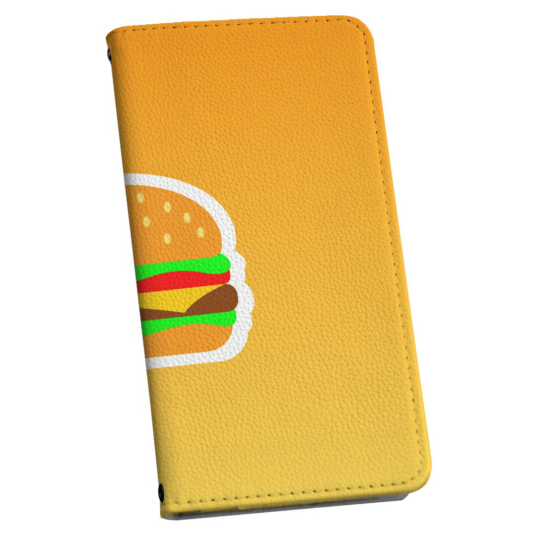 AQUOS zero6 SHG04 A102SH SH-RM18 2021 モデル 専用 ケース カバー 手帳型 マグネット式 ピタッと閉まる レザーケース カード収納 ポケット igcase 026083 ハンバーガー　ジャンク　食べ物