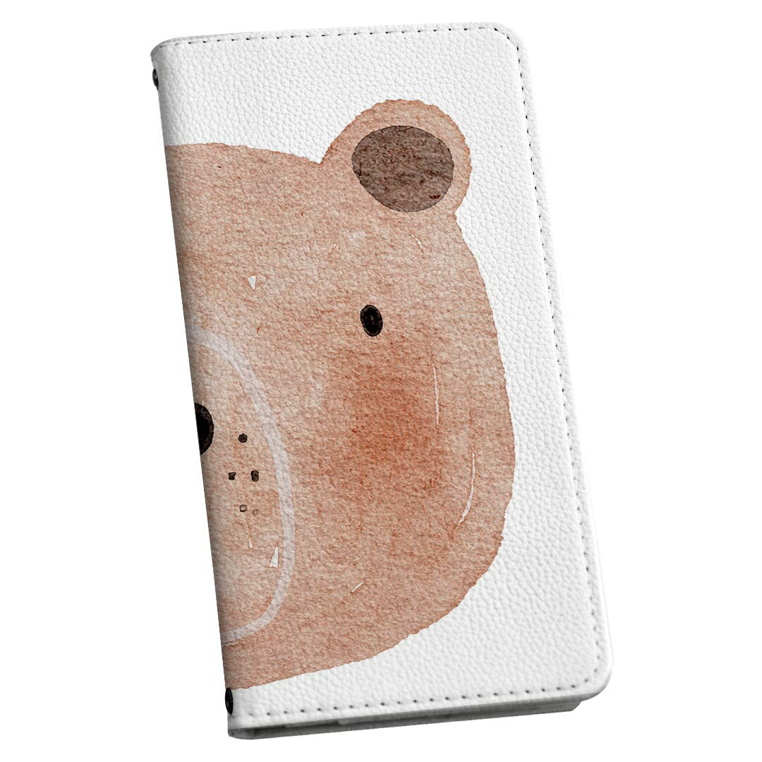 Galaxy S22 SC-51C / SCG13 共通対応 専用 ケース カバー 手帳型 マグネット式 ピタッと閉まる レザーケース sc51c カード収納 ポケット igcase 026101 動物　くま