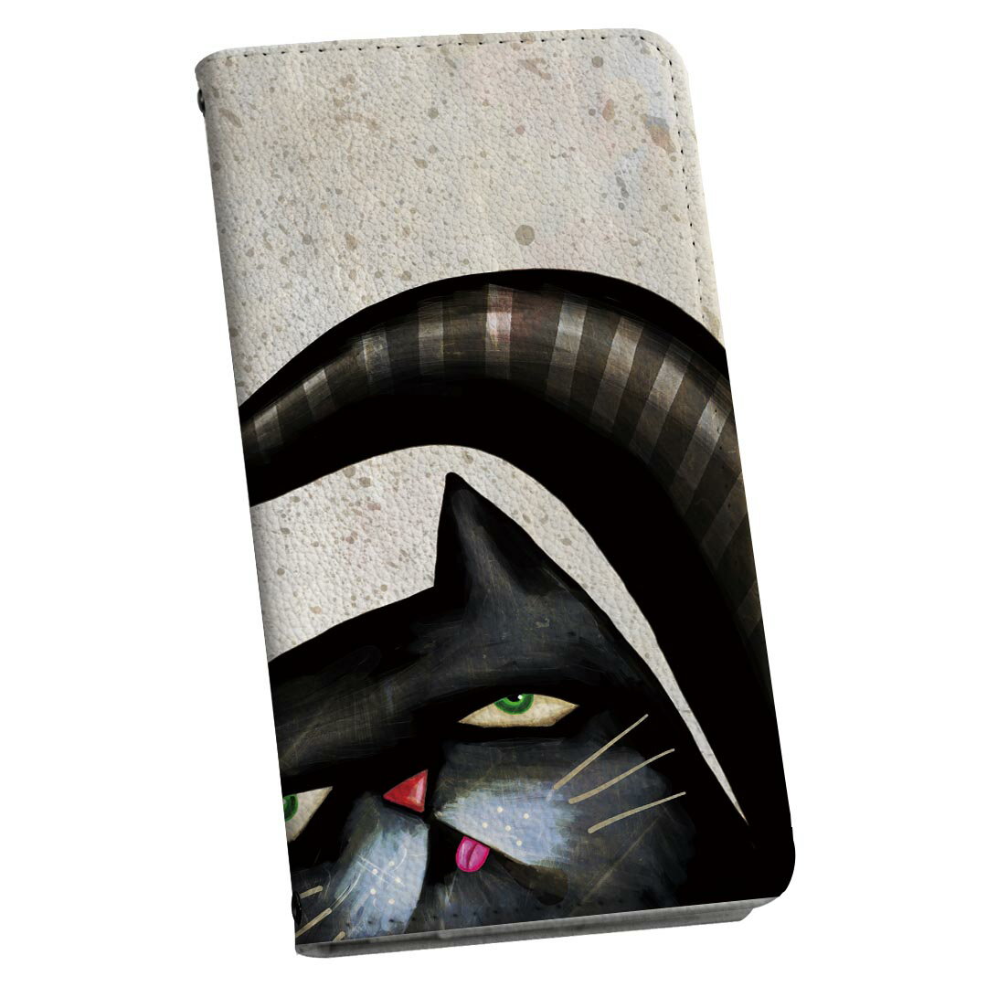 SO-01M Xperia 5 エクスペリア ファイブ so01m ストラップ付き ケース ショルダー スマホ 落下防止 手帳型 マグネット式 ピタッと閉まる スマホカバー 肩掛け 斜めかけ 026173 動物　ネコ　猫　タコ　妖怪