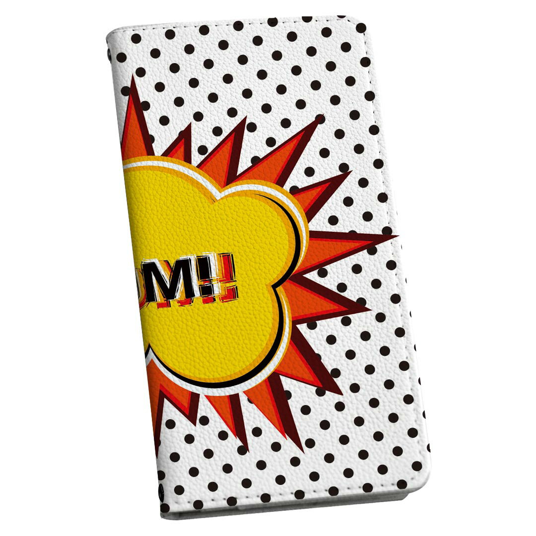 arrows N F-51C 用 手帳型 ケース カバー F-51C 対応 ケース ストラップ付き ケース ショルダー スマホ 落下防止 手帳型 マグネット式 ピタッと閉まる スマホカバー 肩掛け 斜めかけ 026194 ドット　ポップ