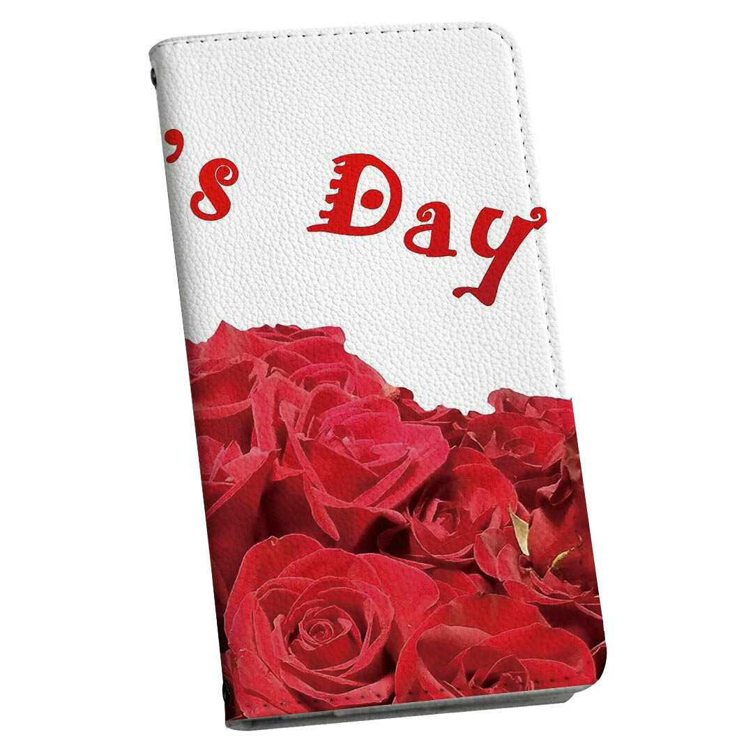Xperia 5 II 用 スマホカバー SO-52A / SOG02 共通対応 ケース カバー 手帳型 マグネット式 ピタッと閉まる レザーケース カード収納 ポケット 030510 母の日 薔薇