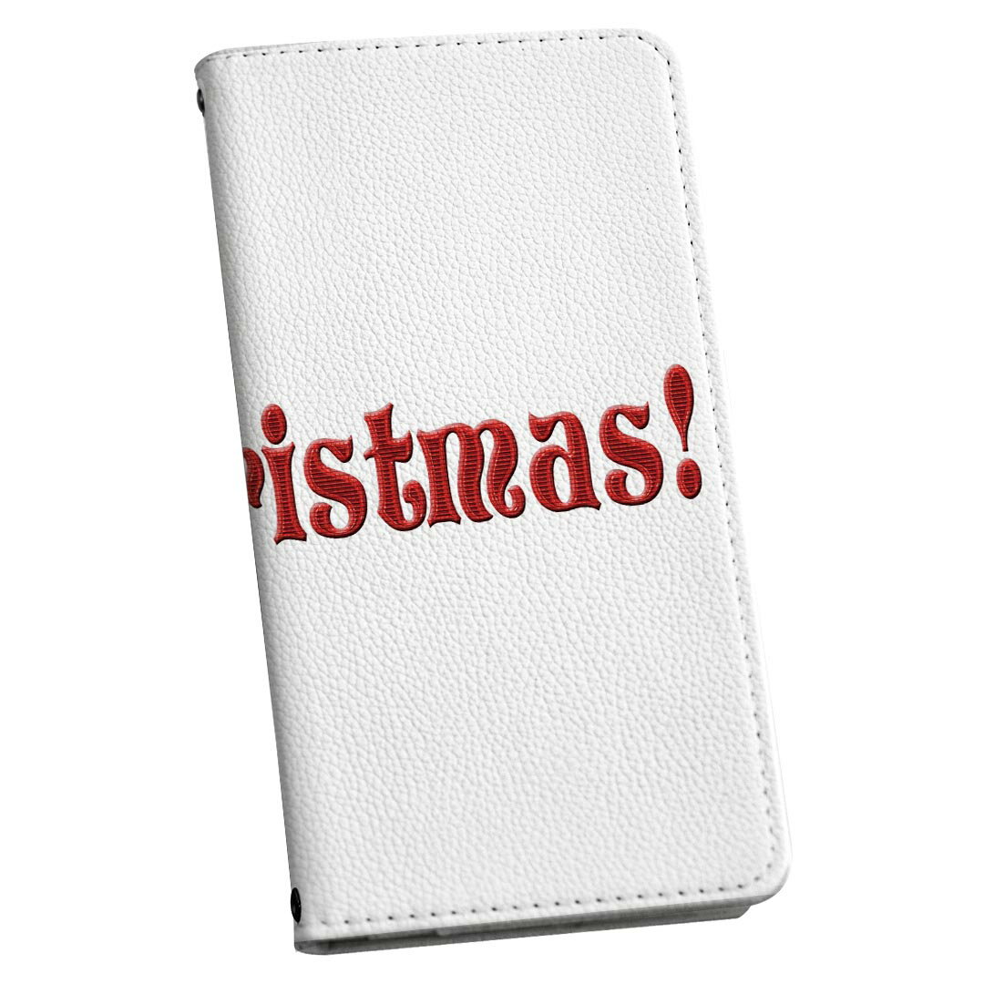 Galaxy A51 5G 用 スマホカバー SC-54A / SCG07 共通対応 ケース カバー 手帳型 マグネット式 ピタッと閉まる レザーケース カード収納 ポケット 030517 メリークリスマス 文字