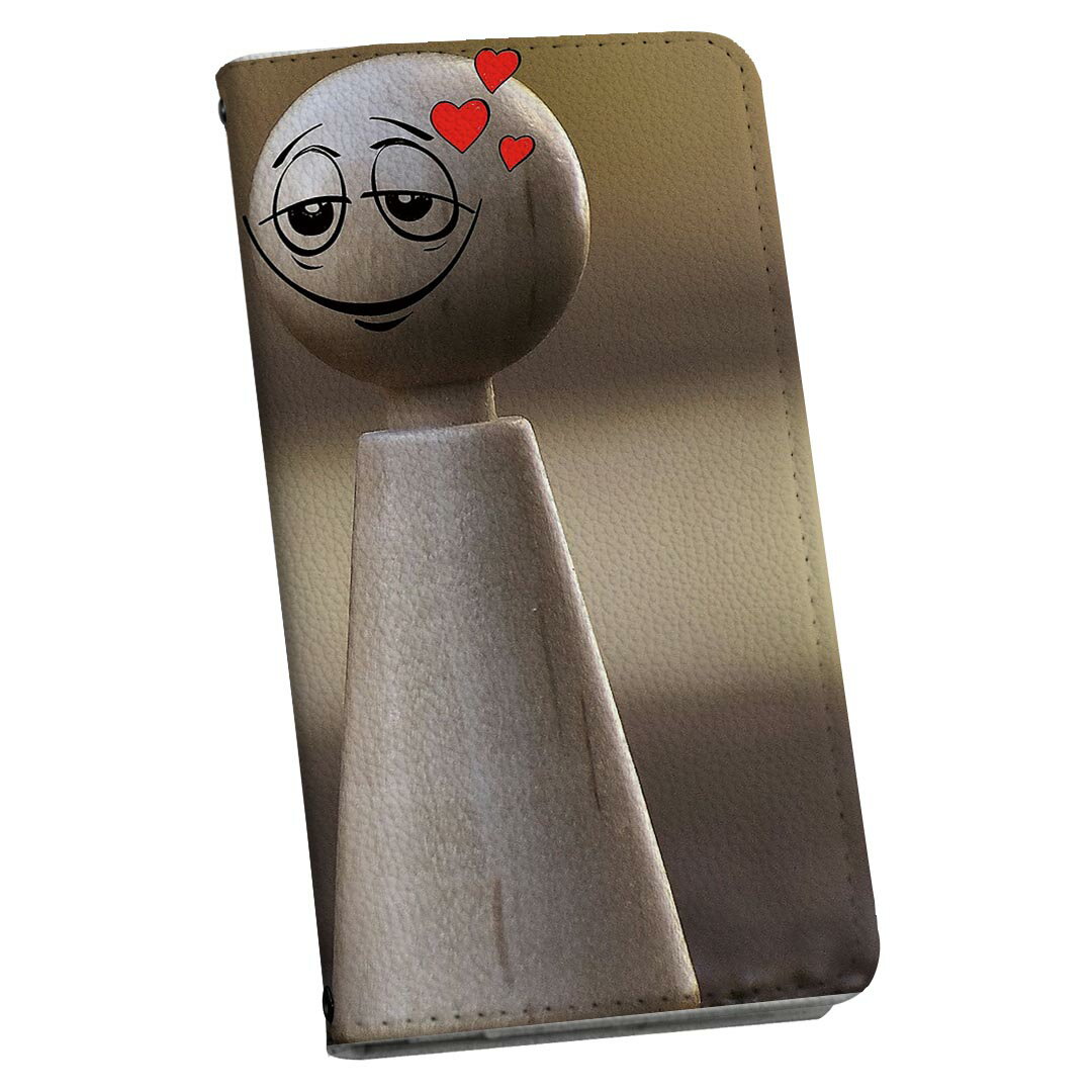 Galaxy A51 5G 用 スマホカバー SC-54A / SCG07 共通対応 ケース カバー 手帳型 マグネット式 ピタッと閉まる レザーケース カード収納 ポケット 030587 てるてる坊主 カップル