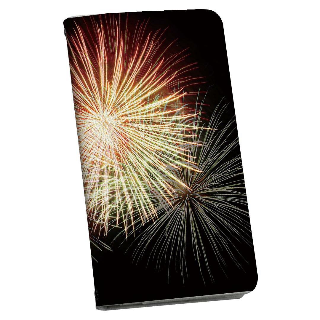 Rakuten - AQUOS sense8 用 スマホカバー SH-54D / SHG11 共通対応 ケース カバー 手帳型 マグネット式 ピタッと閉まる レザーケース カード収納 ポケット 030599 花火 派手 写真