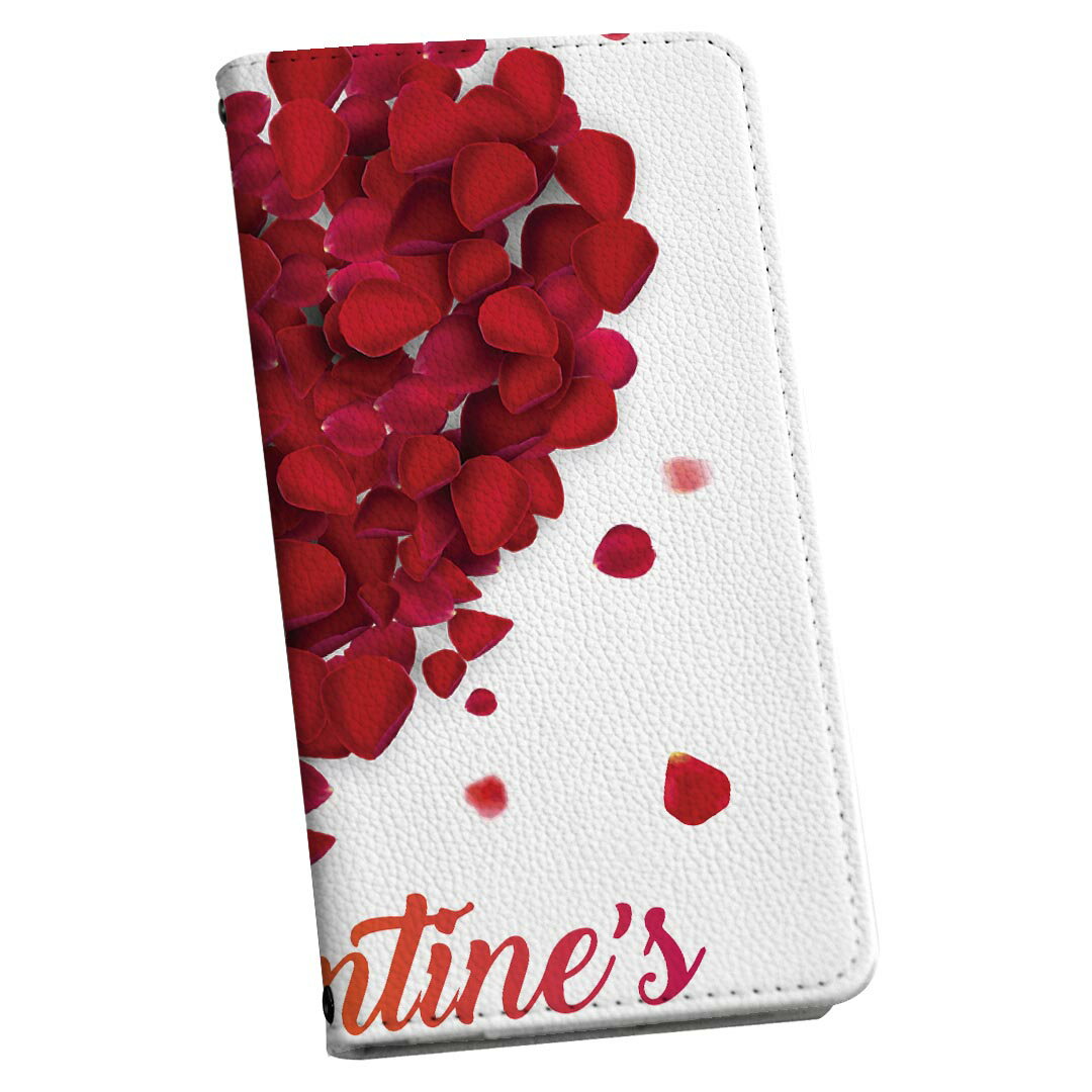 arrows We2 F-52E 用 手帳型 F-52E / FCG02 共通対応 ケース カバー f52e 対応 ストラップ付き ケース ショルダー スマホカバー 落下防止 マグネット式 ピタッと閉まる 肩掛け 斜めかけ 031562 ハート 花