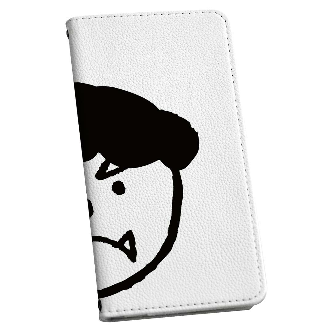 Xperia 10 VI 用 SO-52E / SOG14 / A402SO / 共通対応 手帳型 so52e ケース カバー ストラップ付き ショルダー スマホ 落下防止 手帳型 マグネット式 ピタッと閉まる スマホカバー 肩掛け 斜めかけ 031599 鬼 白黒