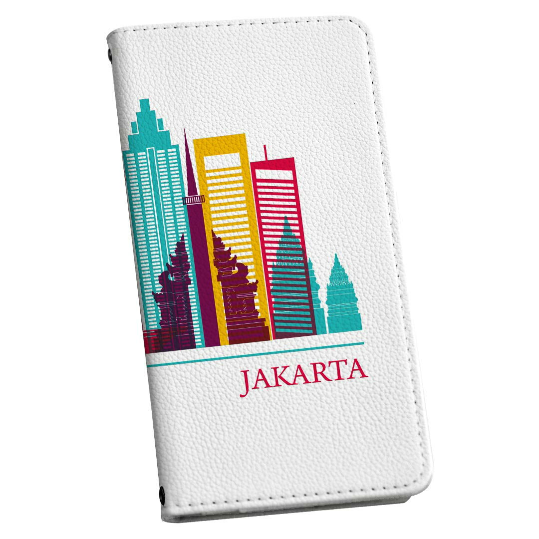 AQUOS R8 用 手帳型 ケース カバー SH-52D 対応 ケース カバー 手帳型 sh52d マグネット式 ピタッと閉まる レザーケース カード収納 ポケット 031765 ジャカルタ おしゃれ ビル