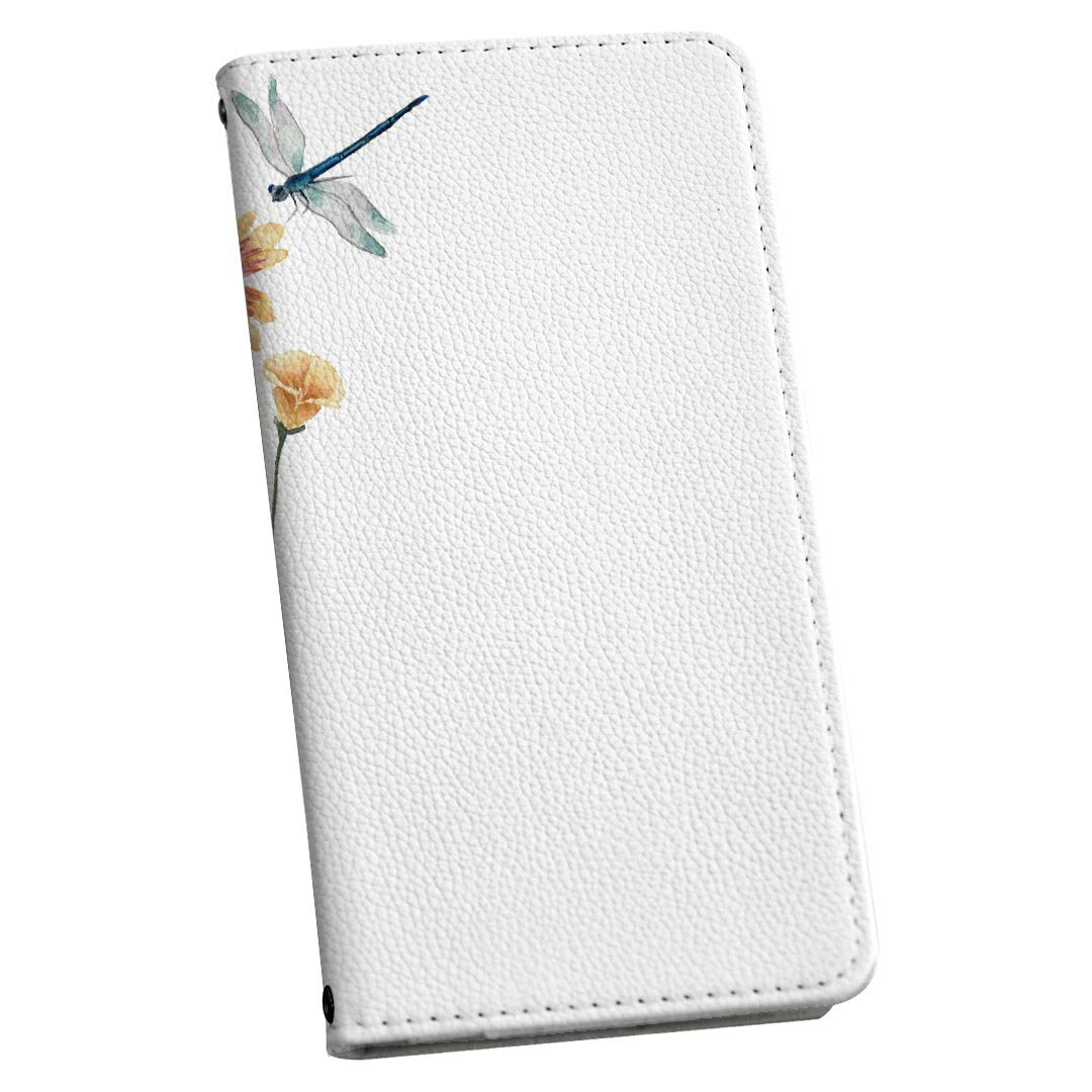 Mobile Phone Cases - AQUOS sense9 用 手帳型ケース SH-53E / SHG14 / SH-M29 共通対応 カバー 手帳型 マグネット式 ピタッと閉まる レザーケース sh53e カード収納 ポケット igcase 031838 花 トンボ ピンク