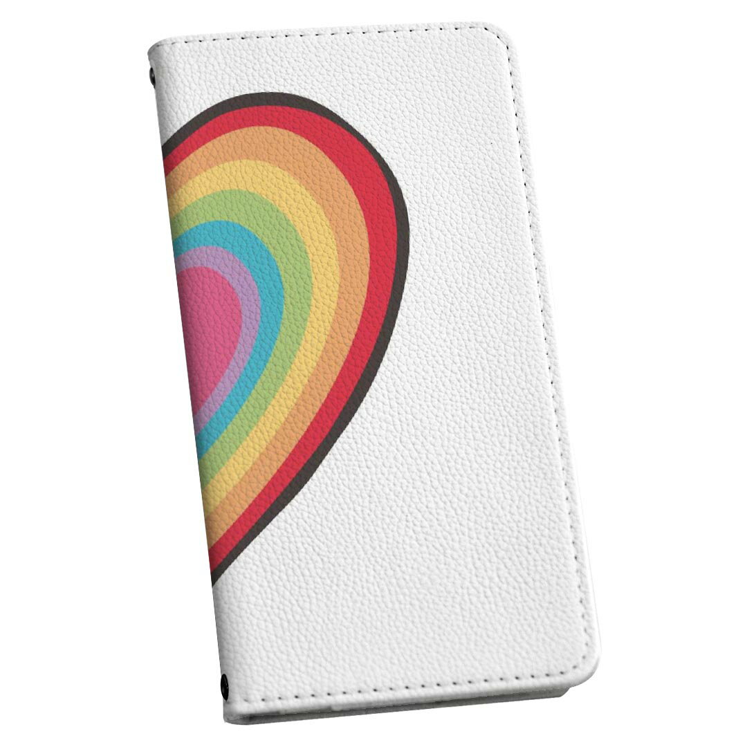 かんたんスマホ4 ケース ZTE かんたんスマホ4 A402ZT 6.1型 手帳型ケース ストラップ付き ショルダー スマホ 落下防止 手帳型 マグネット式 ピタッと閉まる スマホカバー 肩掛け 斜めかけ 031883 ハート マーク カラフル