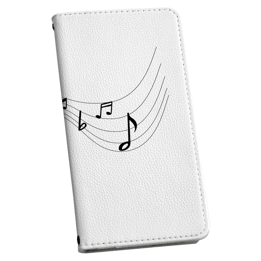 DIGNO BX3 用 A401KC / A402KC / A403KC 共通対応 ケース カバー 手帳型 マグネット式 ピタッと閉まる レザーケース ディグノBX3 カード収納 ポケット igcase 031891 音符 いろいろ 楽譜