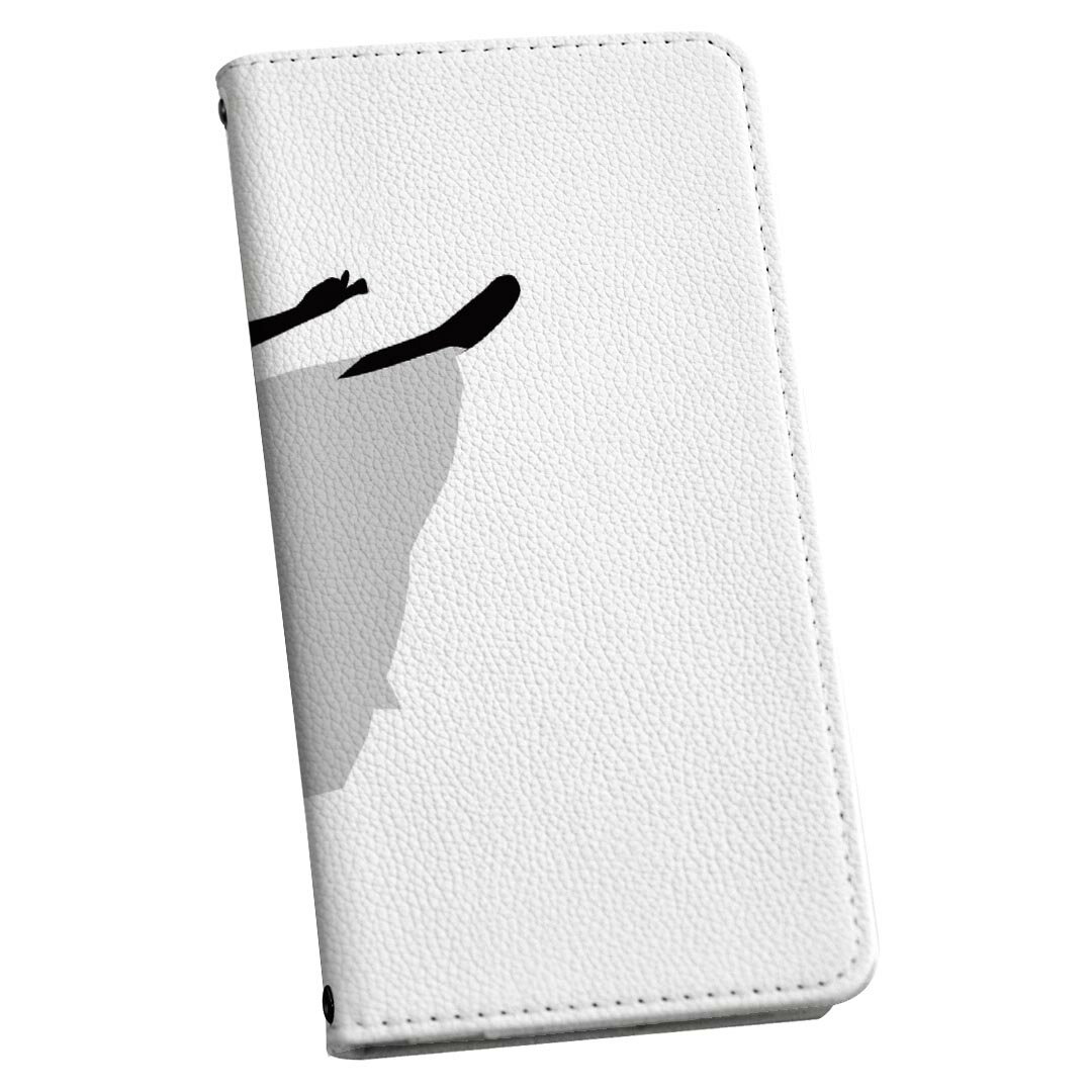 Galaxy S25 用 SC-51F / SCG31 (SM-S931) 共通対応 手帳型ケース カバーsx51f 手帳型 マグネット式 ピタッと閉まる レザーケース カード収納 ポケット igcase 031925 バレリーナ ポーズ シルエット