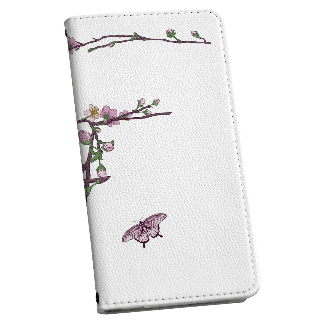 樂天商城 - S25 Ultra 用 スマホカバー SC-52F / SCG32 共通対応 ケース カバー 手帳型 マグネット式 ピタッと閉まる レザーケース カード収納 ポケット 032121 蝶々 フラワー イラスト
