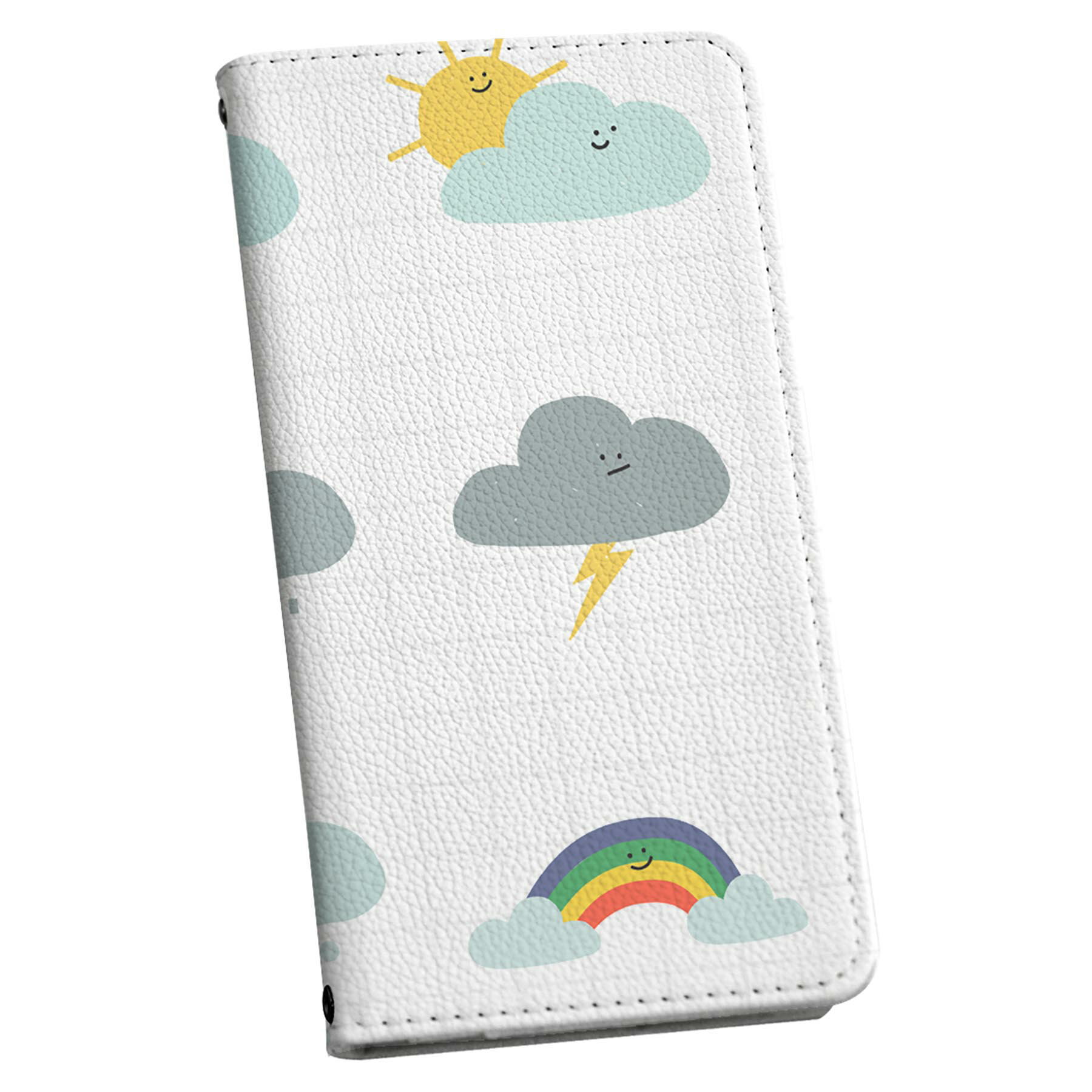 AQUOS sense9 用 手帳型ケース SH-53E / SHG14 / SH-M29 共通対応 sh53e ケース ストラップ付き ショルダー スマホ 落下防止 手帳型 マグネット式 ピタッと閉まる スマホカバー 肩掛け 斜めかけ 033455 天気 太陽 虹