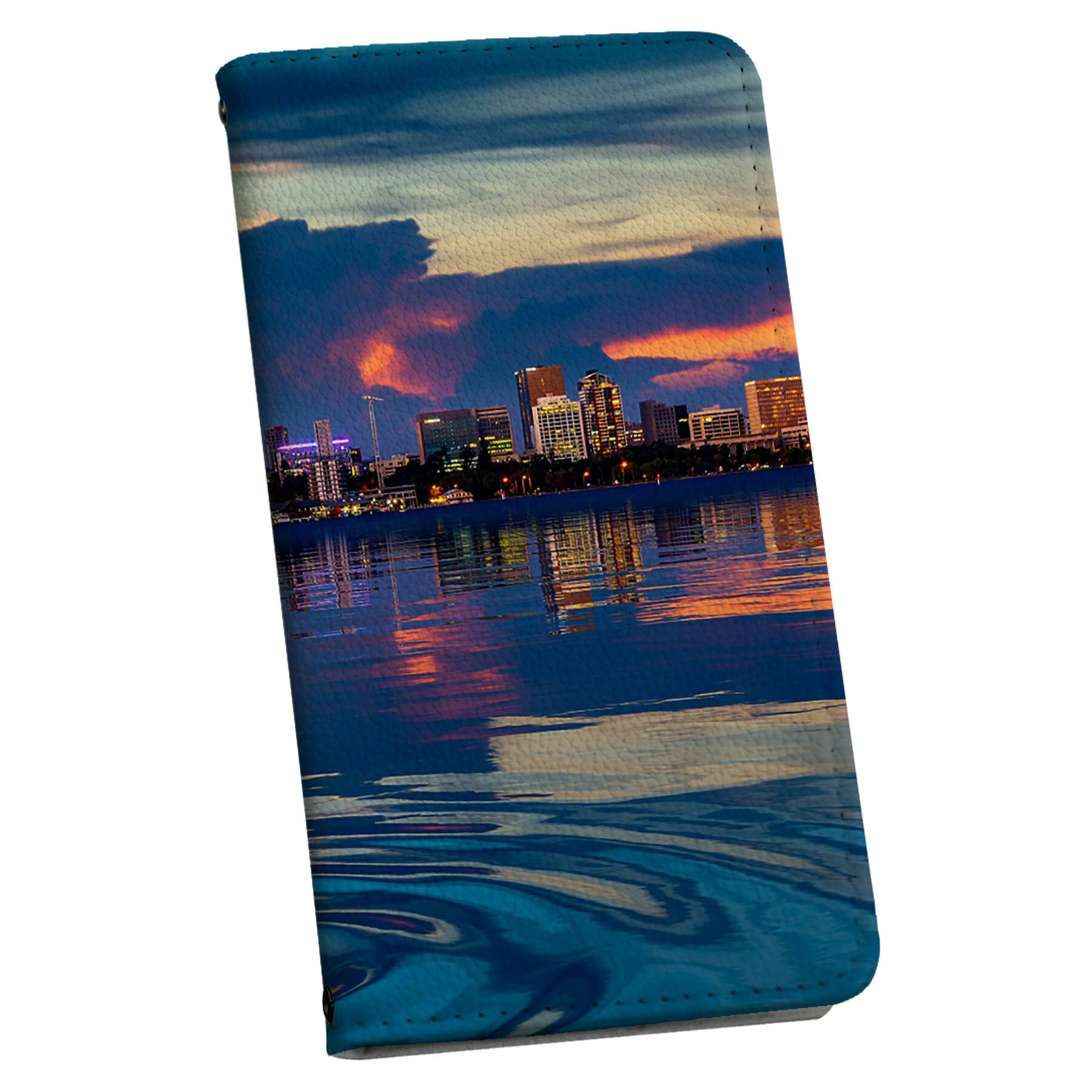 Galaxy S25 Ultra 用 SC-52F / SCG32 共通対応 sc52f 手帳型ケース ストラップ付き ショルダー スマホ 落下防止 手帳型 マグネット式 ピタッと閉まる スマホカバー 肩掛け 斜めかけ 033572 街並み