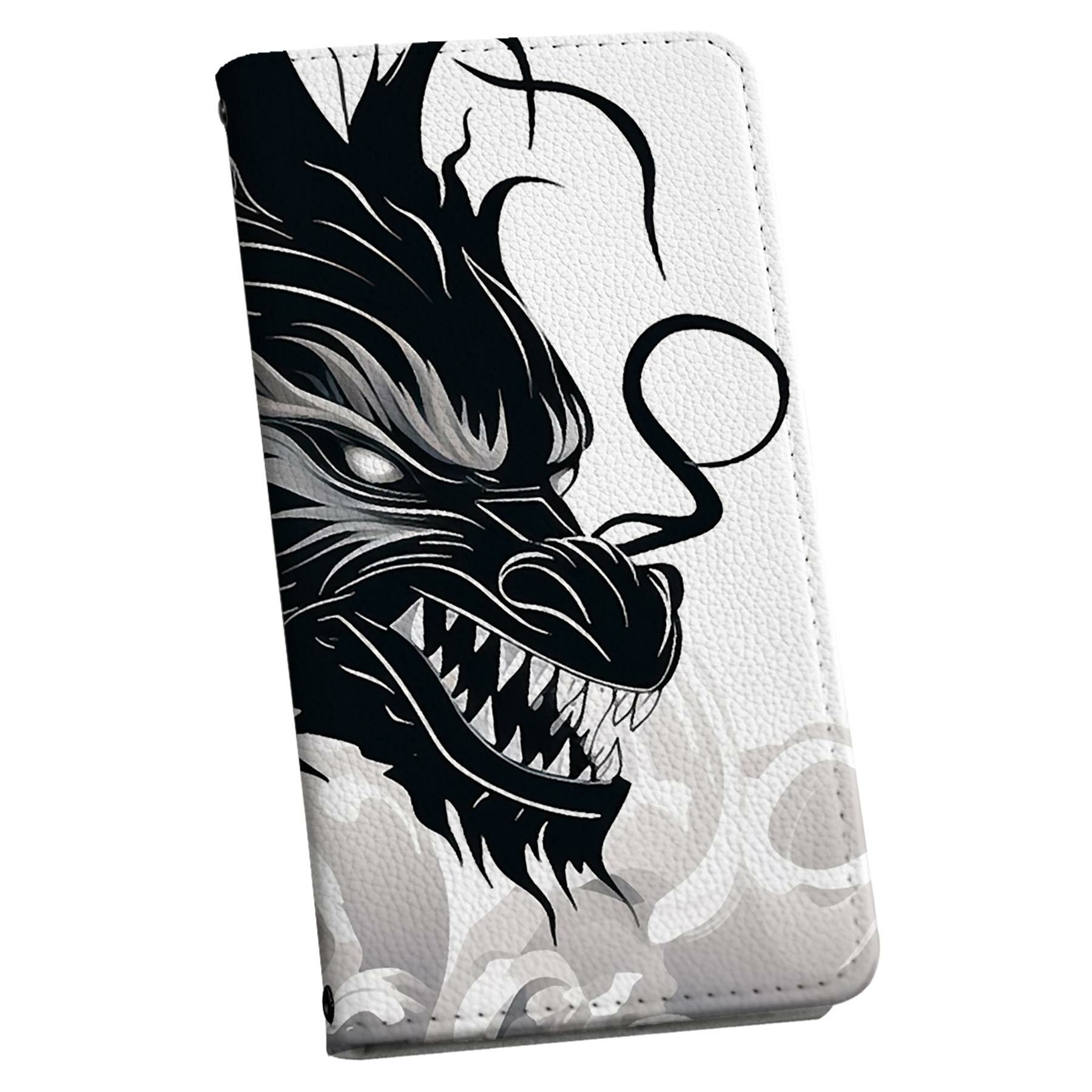 S25 Ultra 用 スマホカバー SC-52F / SCG32 共通対応 ケース カバー 手帳型 マグネット式 ピタッと閉まる レザーケース カード収納 ポケット 033630 龍 ドラゴン(2.0)