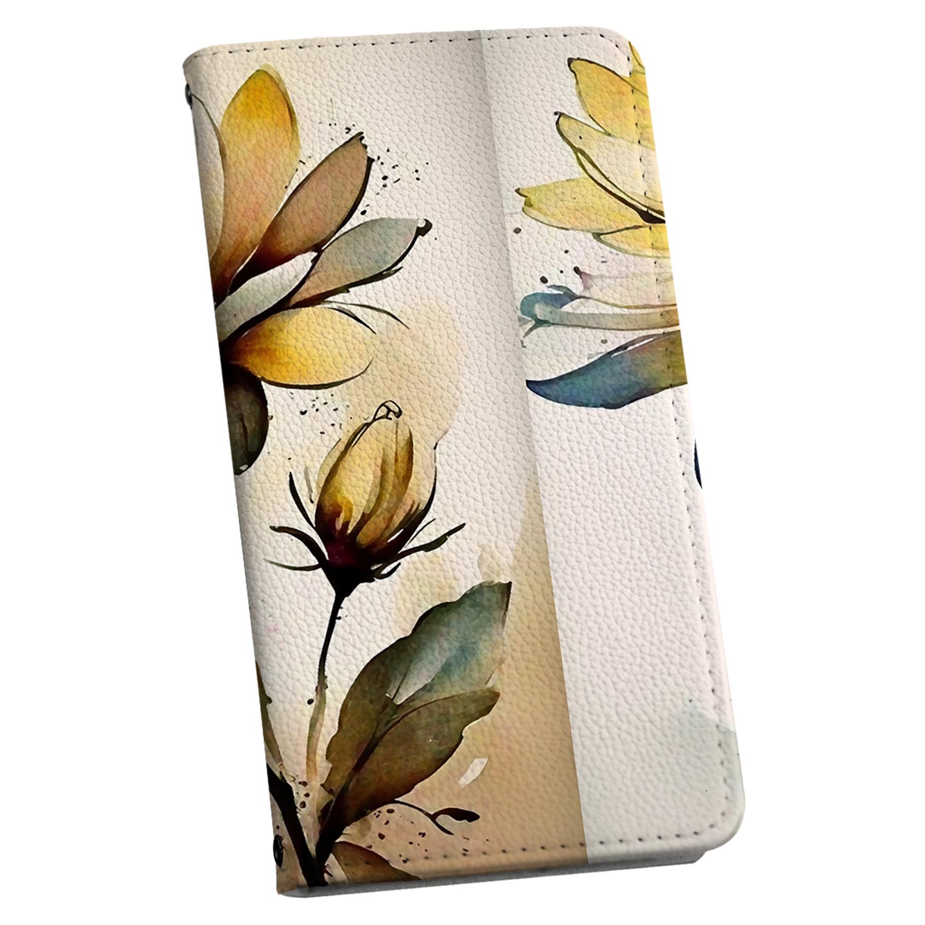 Galaxy A51 5G 用 スマホカバー SC-54A / SCG07 共通対応 ケース カバー 手帳型 マグネット式 ピタッと閉まる レザーケース カード収納 ポケット 033652 花 flower