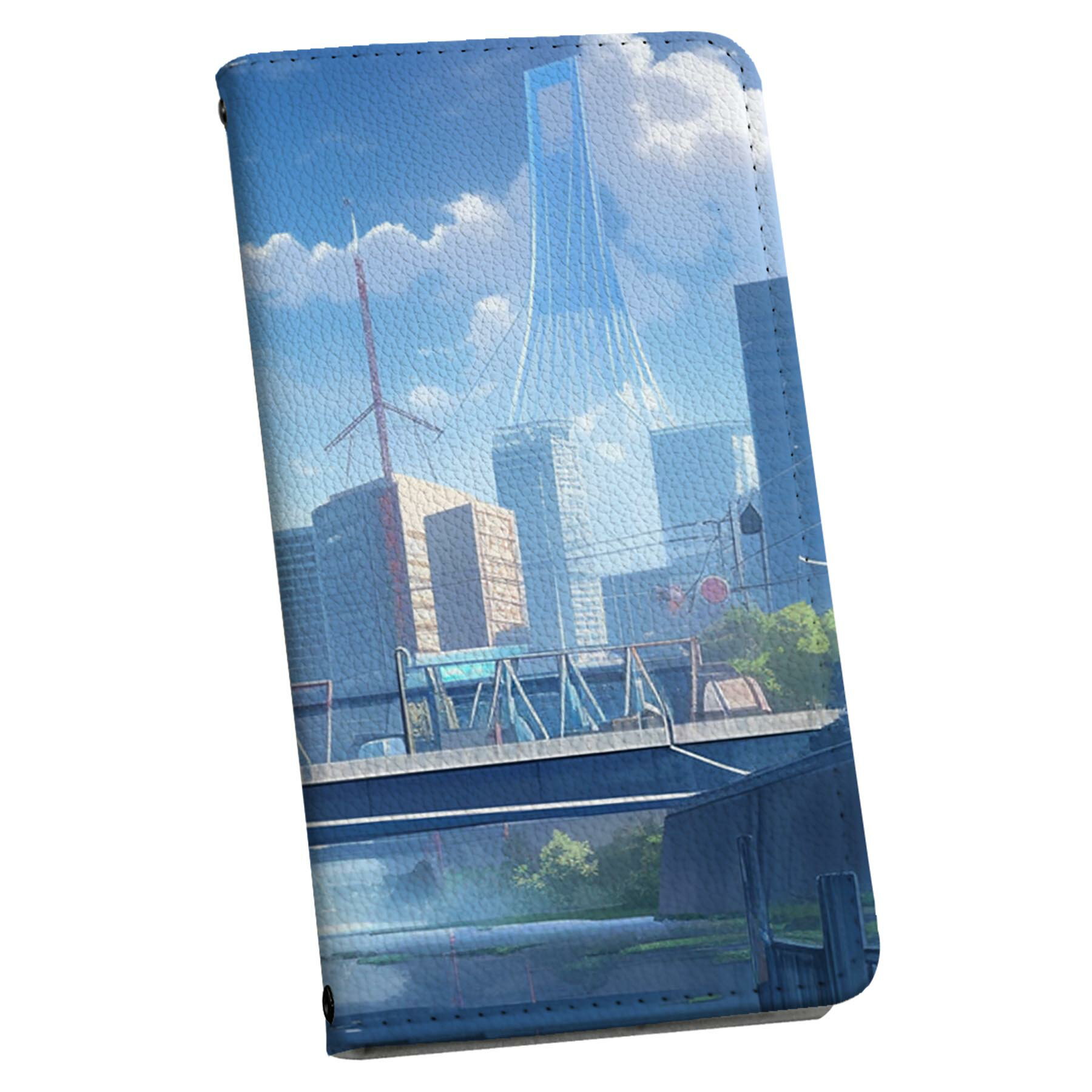 BASIO active3 KYG04 ベイシオ アクティブ3 用 手帳型ケース kyg04 ストラップ付き ショルダー スマホ 落下防止 手帳型 マグネット式 ピタッと閉まる スマホカバー 肩掛け 斜めかけ 033703 街並み 空