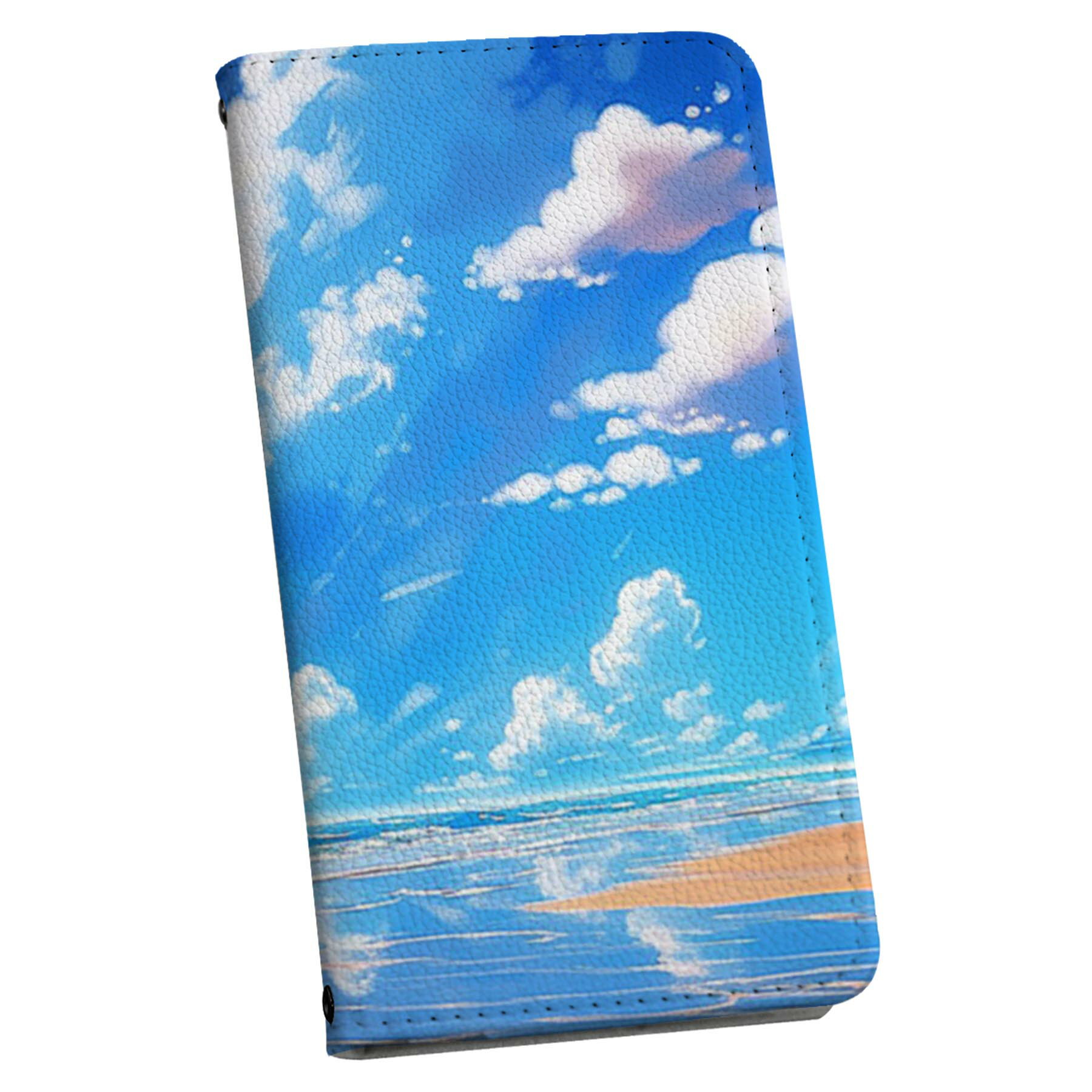 iPhone 16e 用 各キャリア 共通対応 iphone16e 手帳型ケース カバー 手帳型 マグネット式 ピタッと閉まる レザーケース カード収納 ポケット igcase 033704 空 海岸