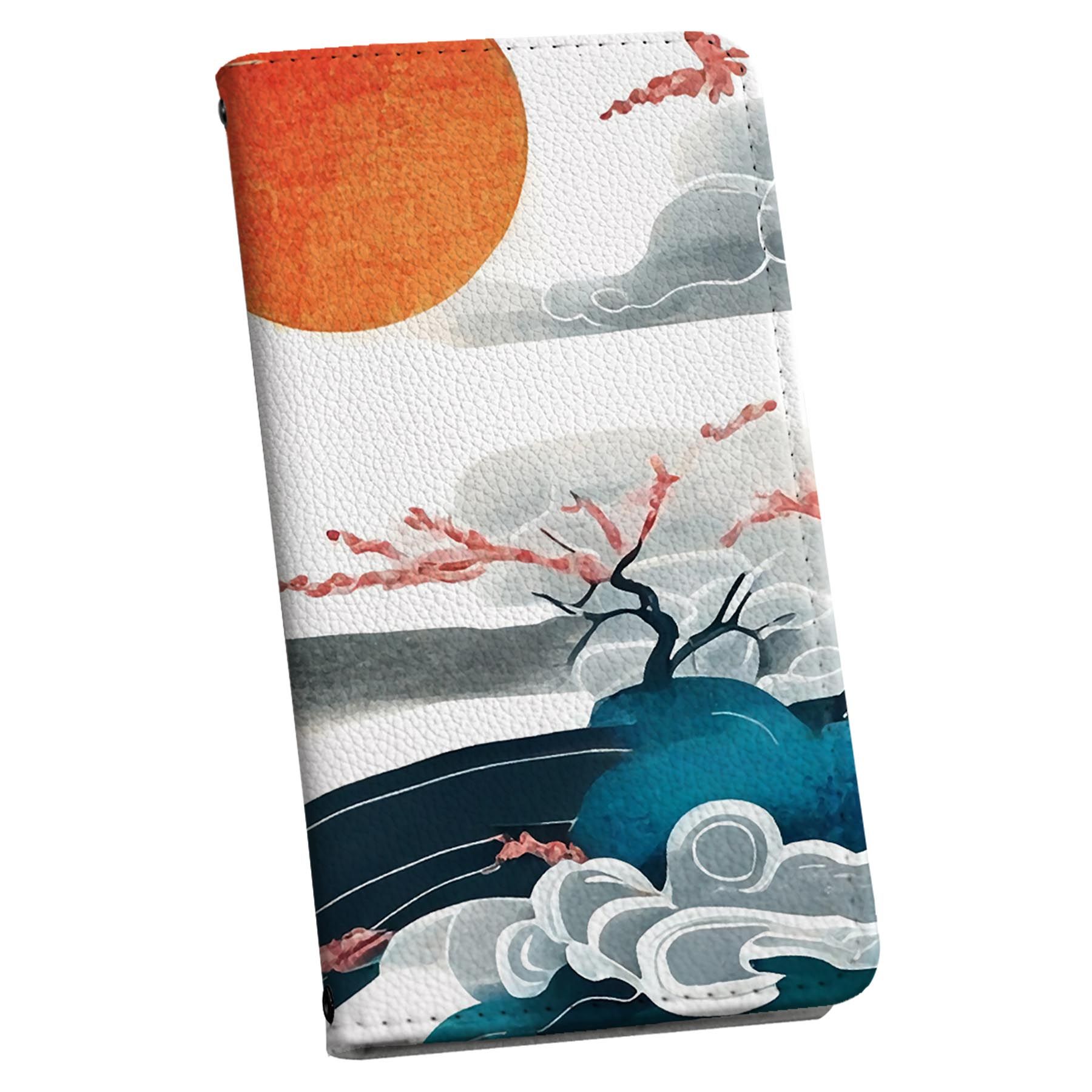 iPhone16plus 6.7インチ 専用 各キャリア iPhone 16 plus 共通対応 手帳型 ケース カバー iphone16plus 対応 ストラップ付き ショルダー スマホ 落下防止 手帳型 マグネット式 ピタッと閉まる スマホカバー 肩掛け 斜めかけ 033710 和風 水墨画