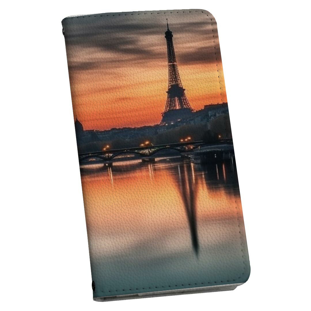 arrows We2 Plus F-51E 専用 ケース カバー 手帳型 マグネット式 ピタッと閉まる レザーケース f51e カード収納 ポケット igcase 033728 エッフェル塔　夜