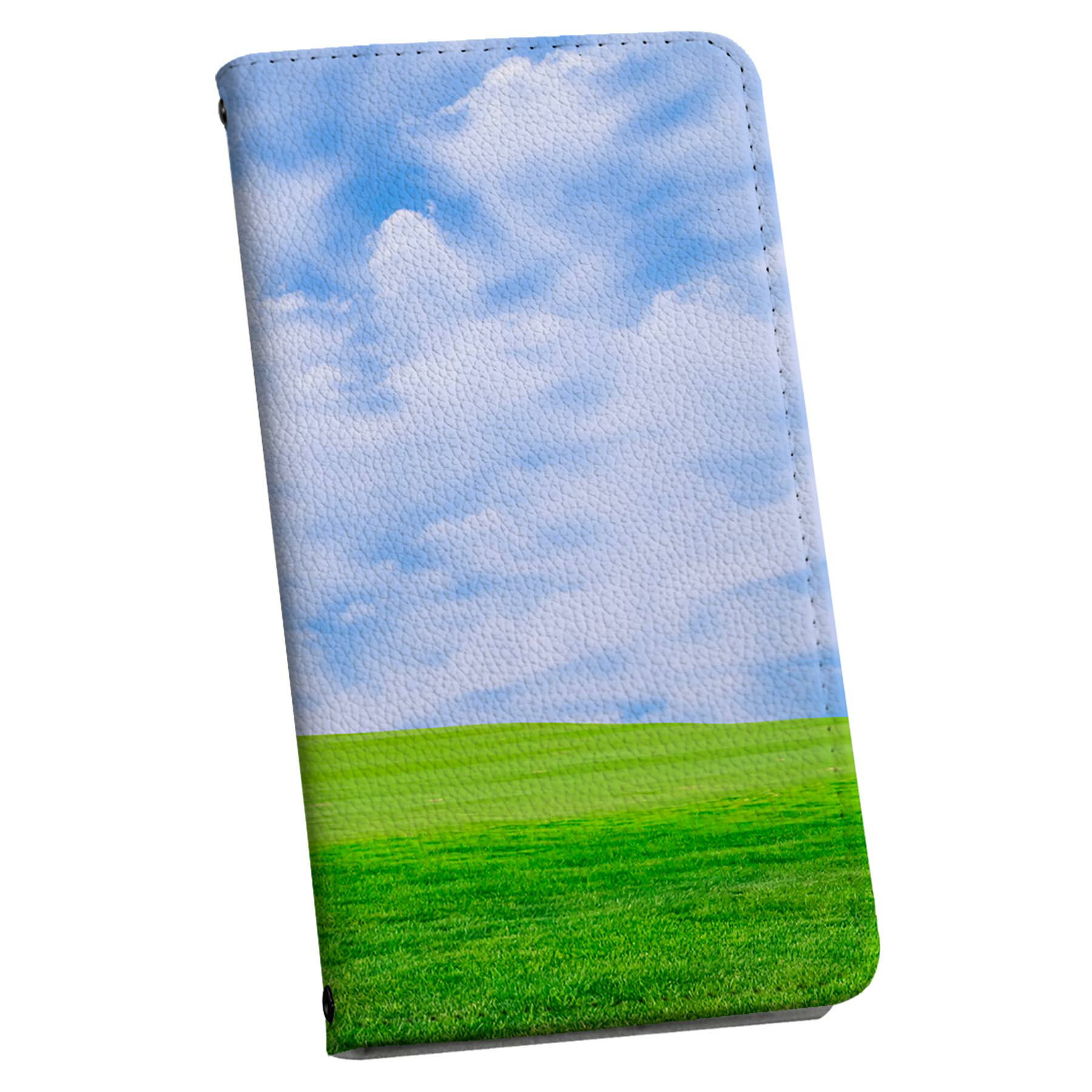 Google Pixel9a 用 手帳型ケース ストラップ付き ショルダー スマホ 落下防止 手帳型 マグネット式 ピタッと閉まる スマホカバー 肩掛け 斜めかけ 033805 風景 草原