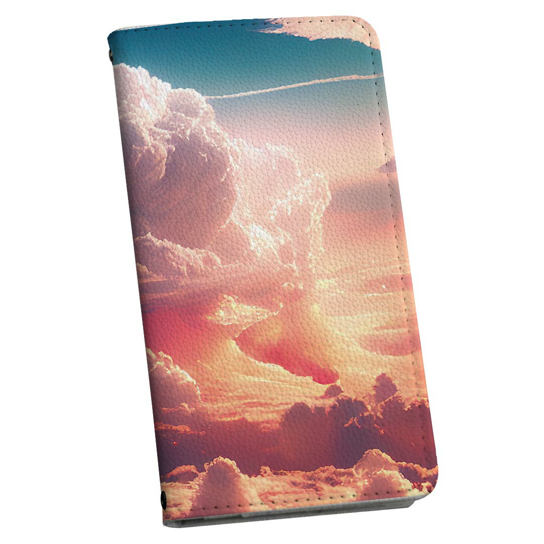 Galaxy S25 用 SC-51F / SCG31 (SM-S931) 共通対応 内側プリント ケース カバー sh53e 対応 ケース カバー 手帳型 マグネット式 ピタッと閉まる レザーケース カード収納 ポケット 033806 空 夕日