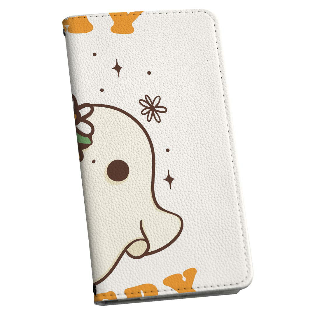 Galaxy A51 5G 用 スマホカバー SC-54A / SCG07 共通対応 ケース カバー 手帳型 マグネット式 ピタッと閉まる レザーケース カード収納 ポケット 035637 ハロウィン Halloween おばけ ゴースト