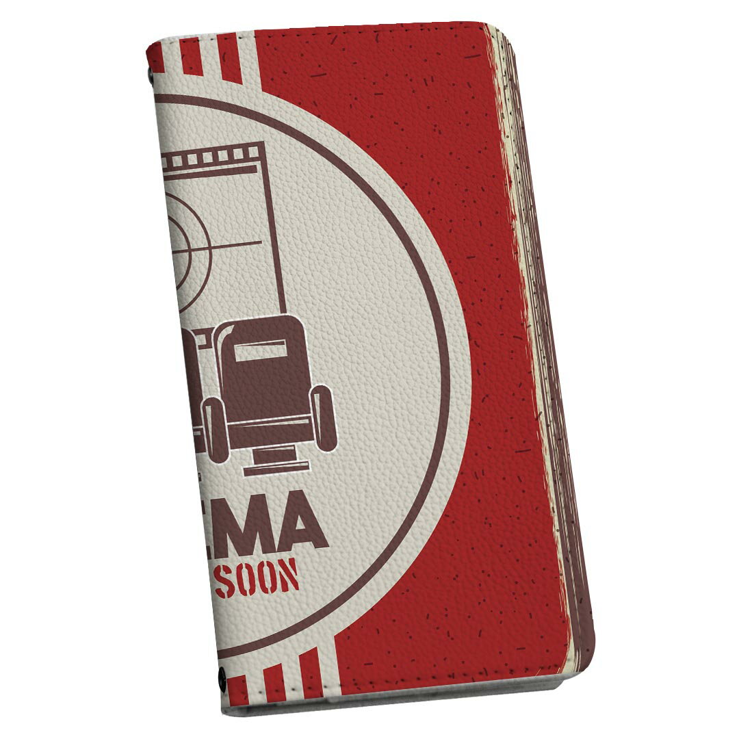 arrows Alpha F-51F 用 手帳型ケース ストラップ付き f51f ショルダー スマホ 落下防止 手帳型 マグネット式 ピタッと閉まる スマホカバー 肩掛け 斜めかけ 035983 映画 赤 カメラ