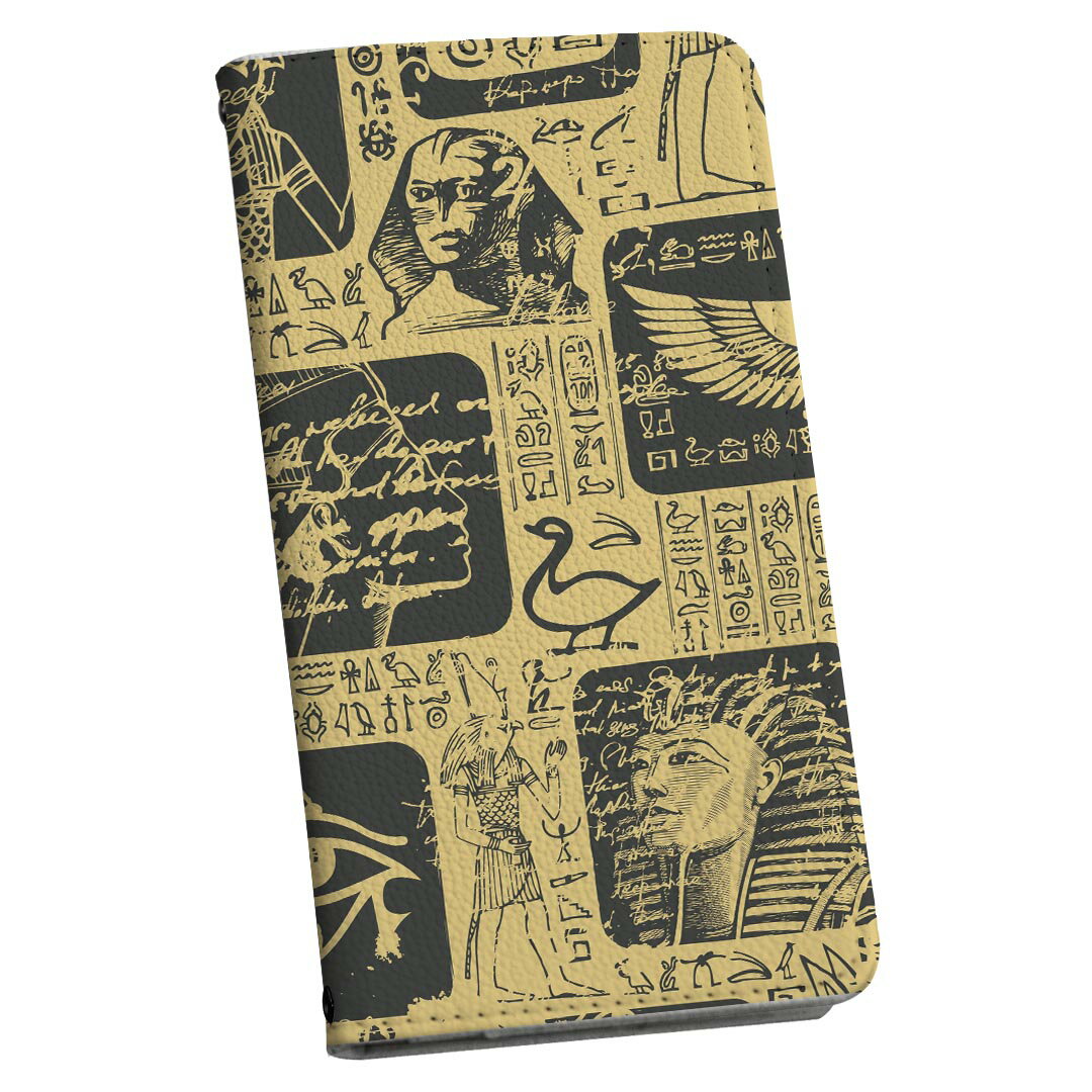 Xperia 10 VII 用 SO-52F / SOG16 / XQ-FE44 共通対応 手帳型ケース ストラップ付き ショルダー スマホ 落下防止 手帳型 マグネット式 ピタッと閉まる スマホカバー 肩掛け 斜めかけ 036018 エジプト 壁画 歴史
