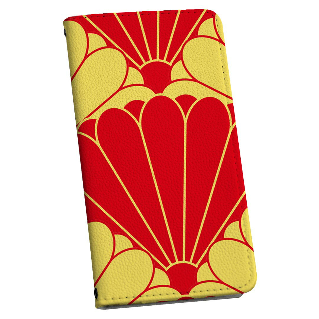 Galaxy A41 SCV48 ギャラクシー scv48 専用 ケース カバー 手帳型 マグネット式 ピタッと閉まる レザーケース カード収納 ポケット igcase 004180 和風　和柄　赤