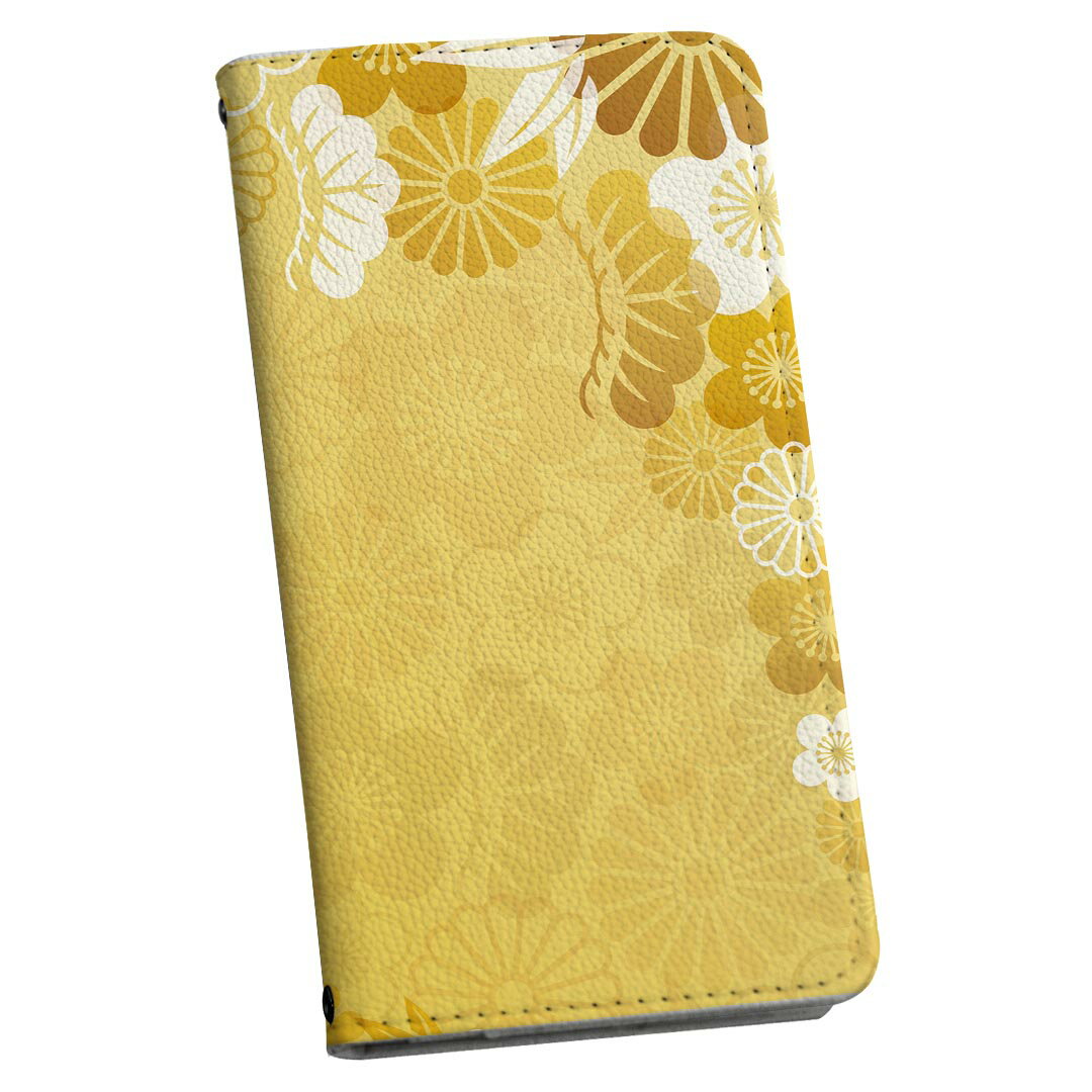 Xperia 1 VI 用 手帳型 ケース カバー SO-51E / SOG13 / A401SO 共通対応　so51e ケース ストラップ付き ケース ショルダー スマホ 落下防止 手帳型 マグネット式 ピタッと閉まる スマホカバー 肩掛け 斜めかけ 004543 和風　和柄　花