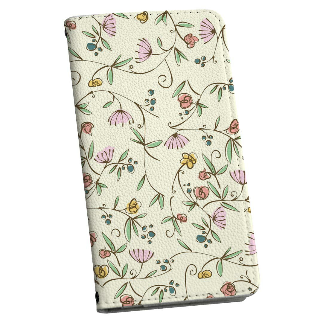 SC-03J Galaxy S8+ ギャラクシー エス エイト プラス sc03j ストラップ付き ケース ショルダー スマホ 落下防止 手帳型 マグネット式 ピタッと閉まる スマホカバー 肩掛け 斜めかけ 004630 花　　シンプル