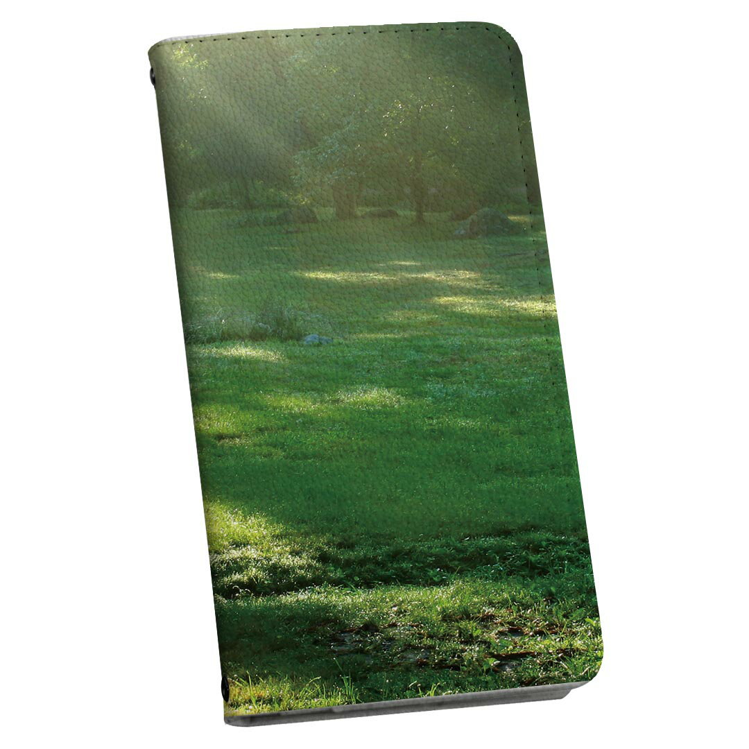 Disney Mobile on docomo DM-01K ストラップ付き dm01k ケース ショルダー スマホ 落下防止 手帳型 マグネット式 ピタッと閉まる スマホカバー 肩掛け 斜めかけ 004644 森　写真　景色