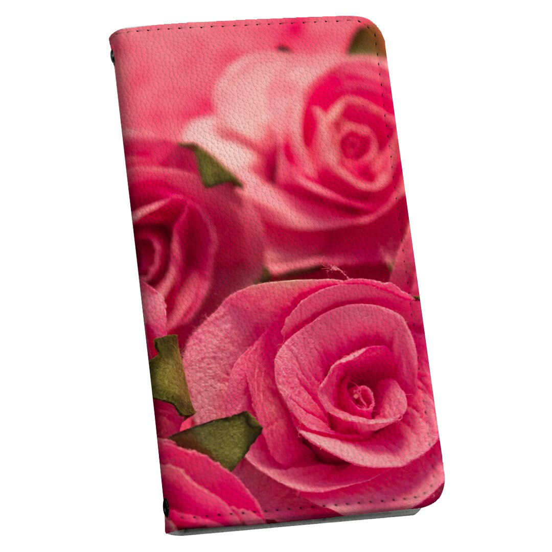 Xperia 10 VI 用 SO-52E / SOG14 / A402SO / 共通対応 手帳型 so52e ケース カバー ストラップ付き ショルダー スマホ 落下防止 手帳型 マグネット式 ピタッと閉まる スマホカバー 肩掛け 斜めかけ 004707 花　写真　ピンク