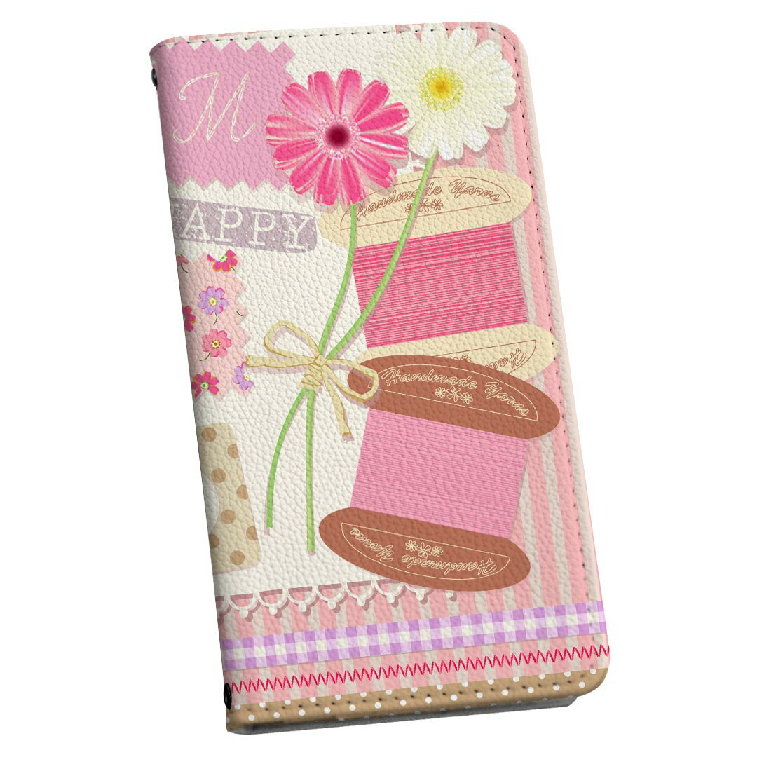 AQUOS R8 用 手帳型 ケース カバー SH-52D 対応 ケース カバー 手帳型 sh52d マグネット式 ピタッと閉まる レザーケース カード収納 ポケット 004863 ピンク　ガーリー　コラージュ(2.0)