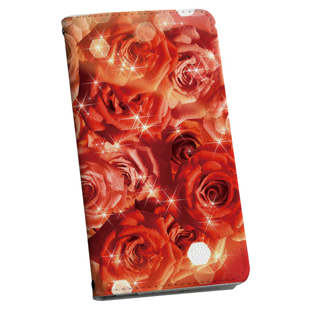 Xperia 1 VII SO-51F 用 エクスペリア SO-51F / SOG15 / QX-FS44 / 共通対応カバー 手帳型 マグネット式 ピタッと閉まる レザーケース カード収納 ポケット igcase 004966 薔薇　赤　写真(2.0)