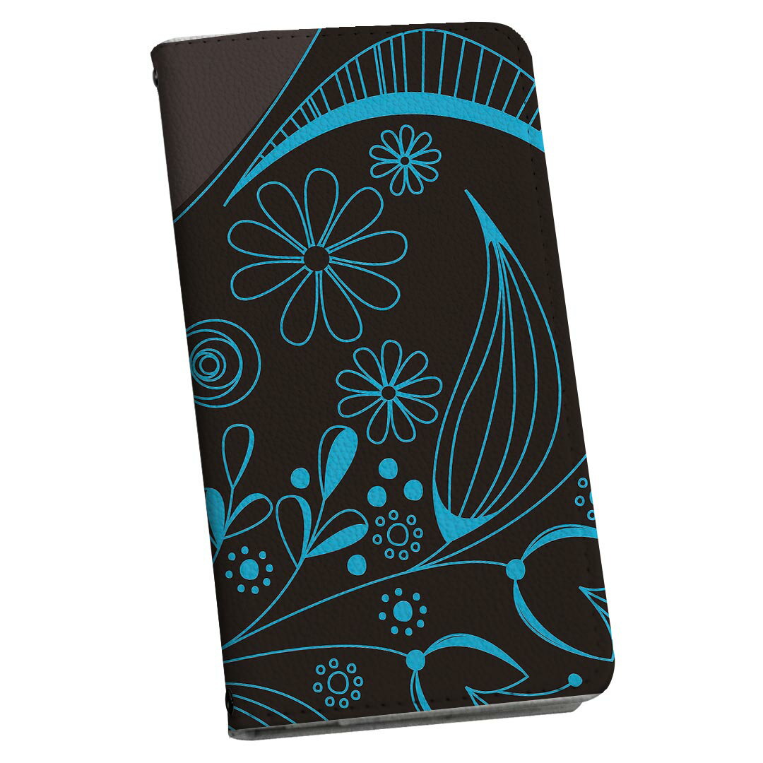 Galaxy A22 5G SC-56B ギャラクシー ストラップ付き sc56b ケース ショルダー スマホ 落下防止 手帳型 マグネット式 ピタッと閉まる スマホカバー 肩掛け 斜めかけ 005032 花　　黒　青