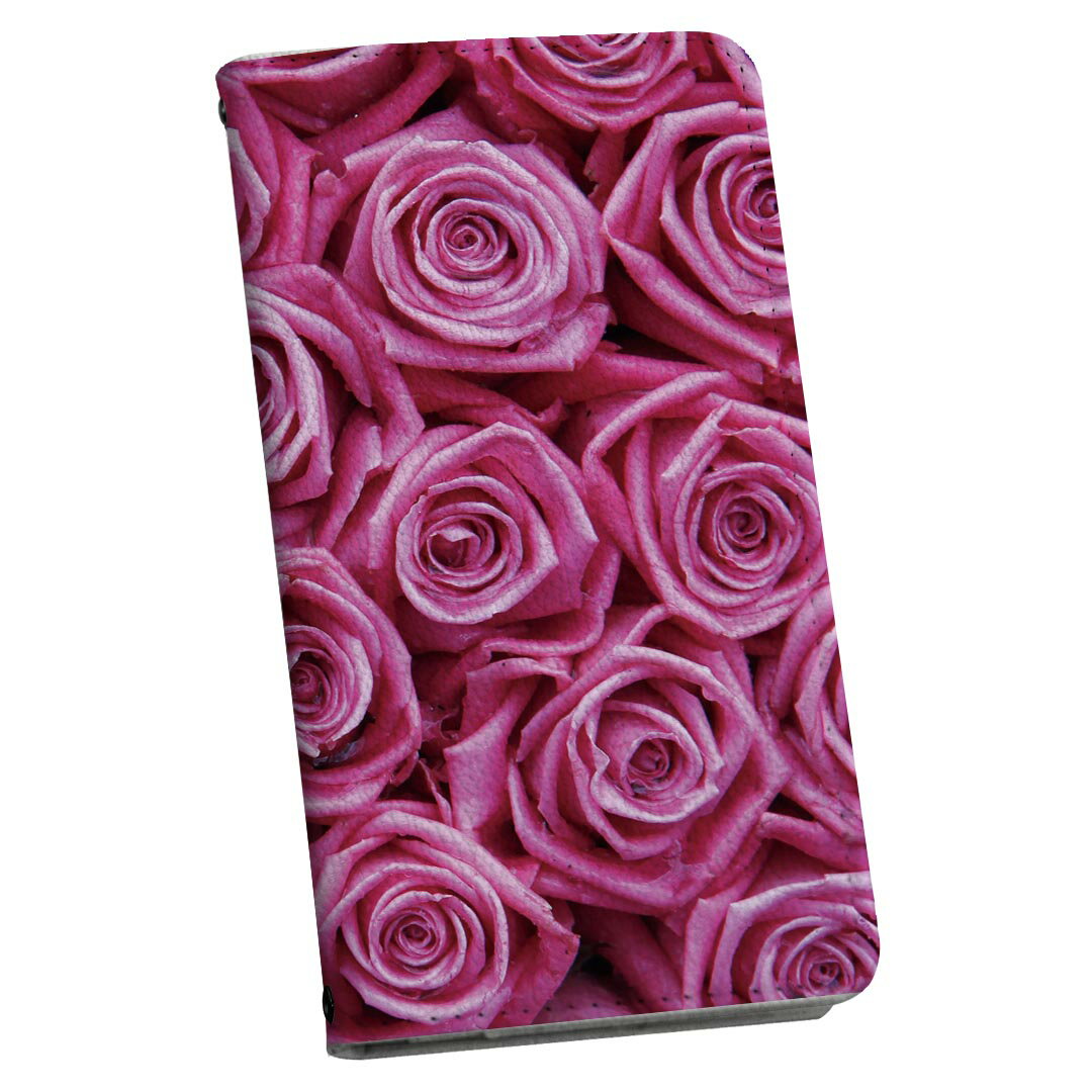 SH-01L AQUOS sense2 アクオス センスツー 専用 ケース カバー 手帳型 マグネット式 ピタッと閉まる レザーケース docomo ドコモ sh01l カード収納 ポケット igcase 005129 薔薇　紫　写真