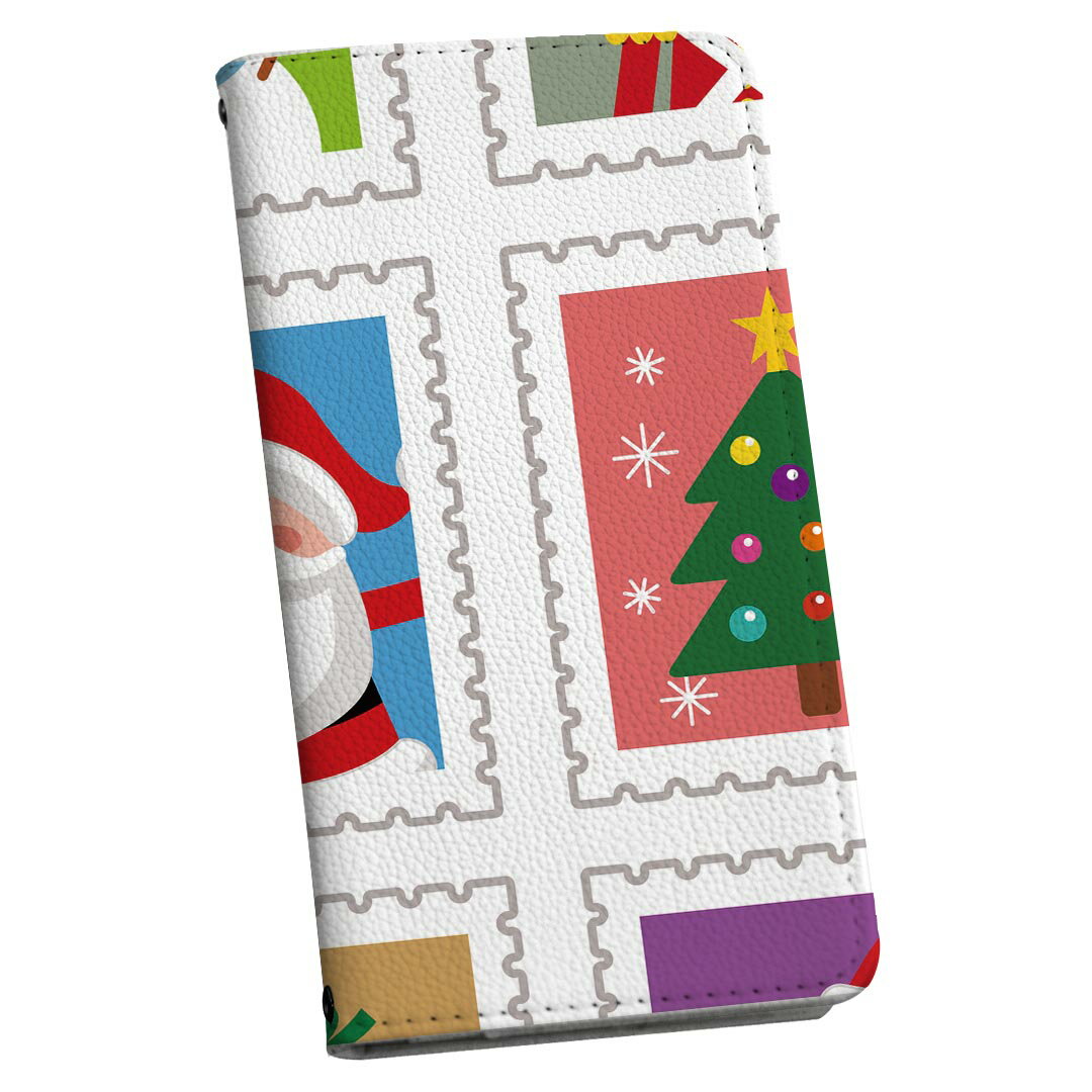 Galaxy A22 5G SC-56B 用 スマホカバー sc56b ケース カバー 手帳型 マグネット式 ピタッと閉まる レザーケース カード収納 ポケット 005229 クリスマス サンタ トナカイ