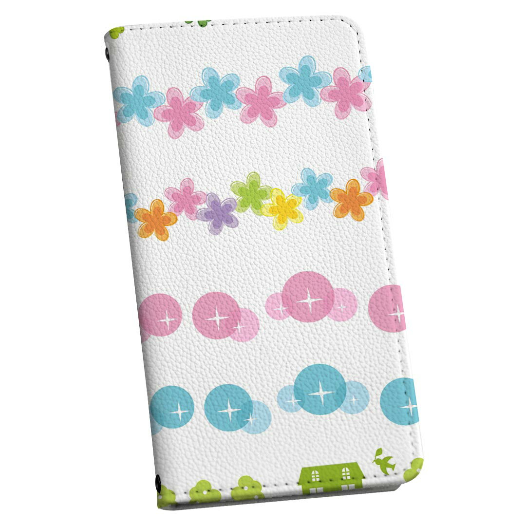 AQUOS R SH-03J アクオスR sh03j 専用 ケース カバー 手帳型 マグネット式 ピタッと閉まる レザーケース カード収納 ポケット igcase 005267 植物　花　カラフル