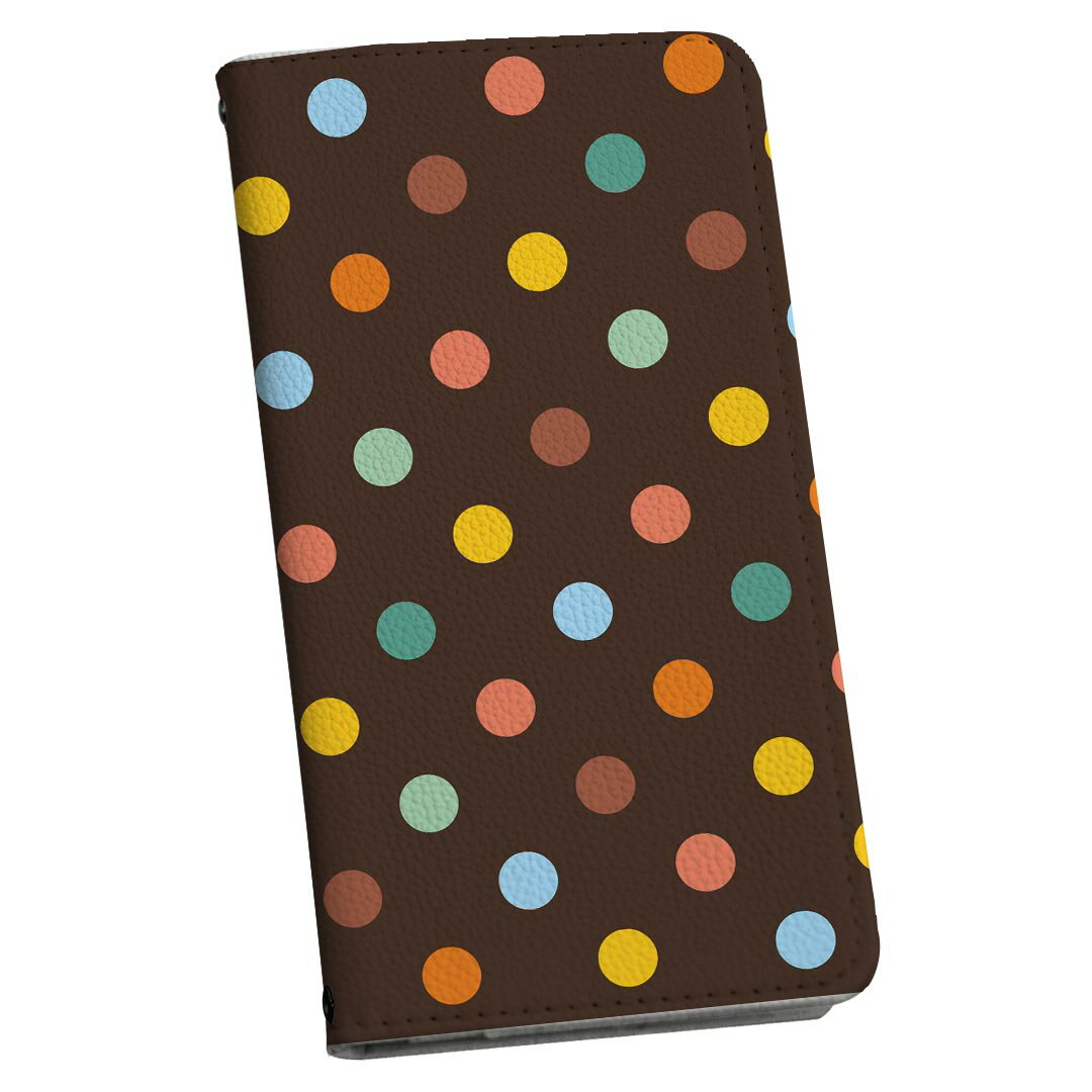 iPhone16 6.1インチ 専用 各キャリア iPhone 16 共通対応 ケース カバー 手帳型 マグネット式 ピタッと閉まる レザーケース iphone 16 カード収納 ポケット igcase 005309 水玉　茶色　シンプル(2.0)