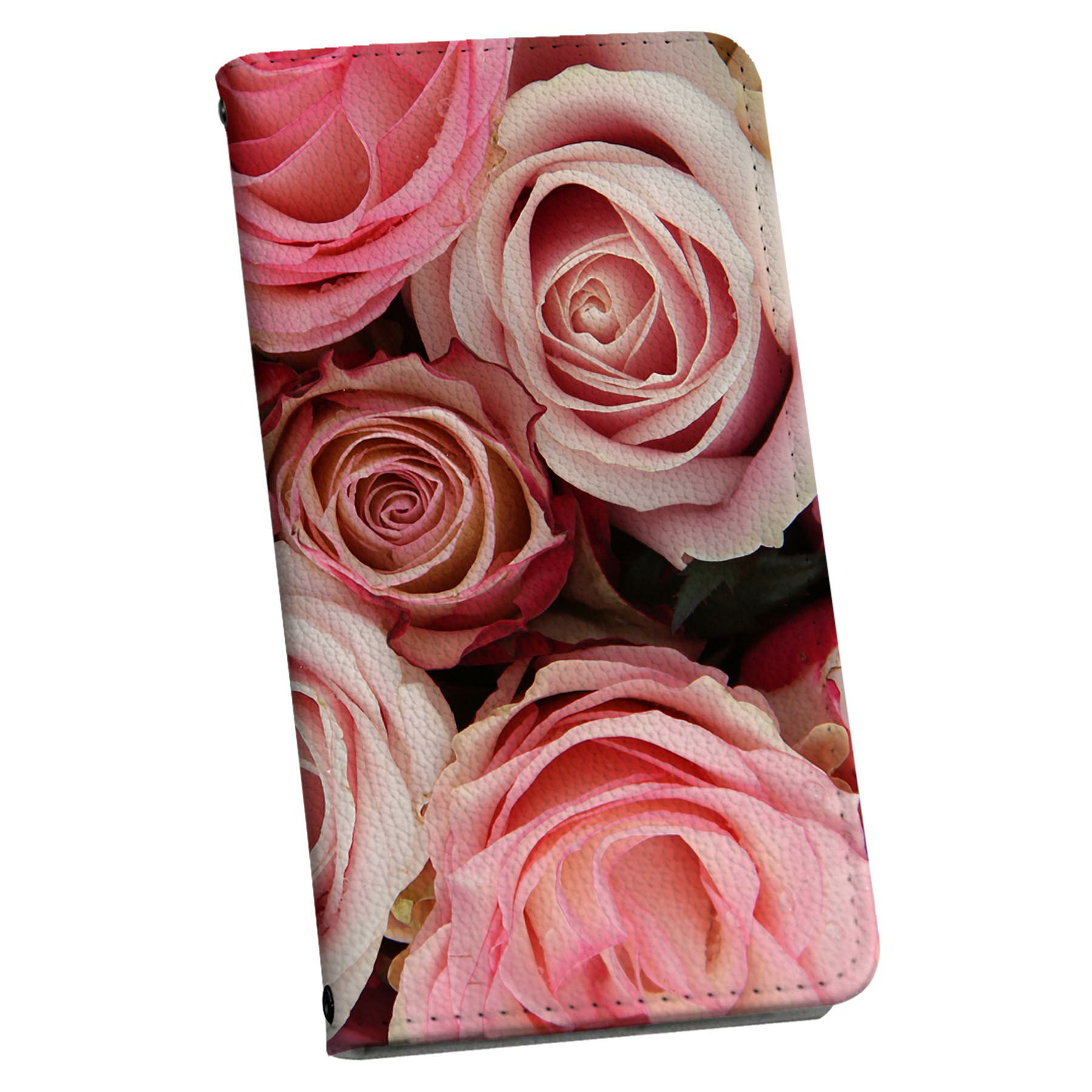 Mobile Phone Cases - BASIO active3 KYG04 ベイシオ アクティブ3 ケース カバー 手帳型 マグネット式 ピタッと閉まる レザーケース kyg04 カード収納 ポケット igcase 005356 花　　写真　ピンク
