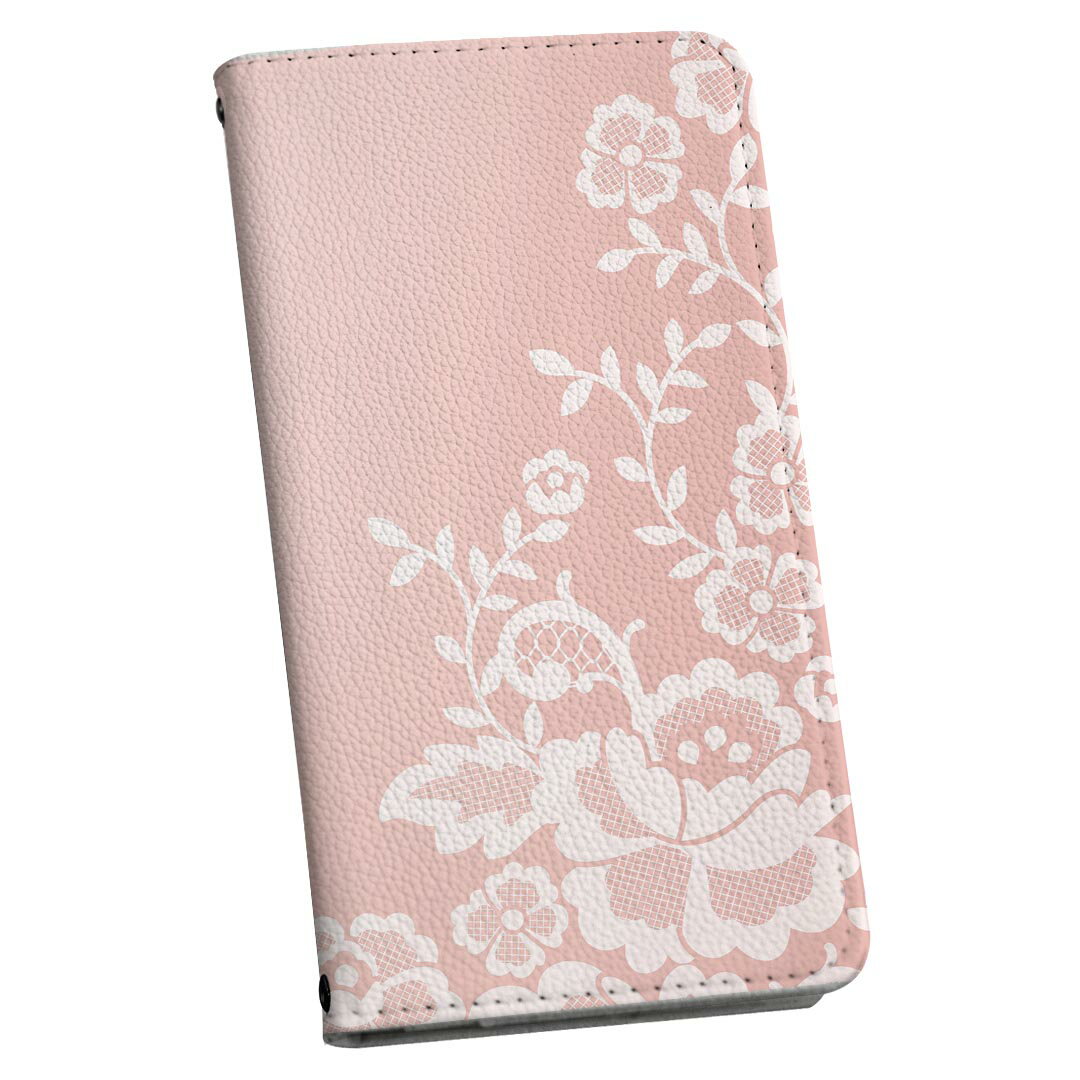 SH-02M AQUOS sense3 アクオス センススリー 専用 ケース カバー 手帳型 マグネット式 ピタッと閉まる レザーケース sh02m docomo ドコモ カード収納 ポケット igcase 005367 ピンク　白　　エレガント