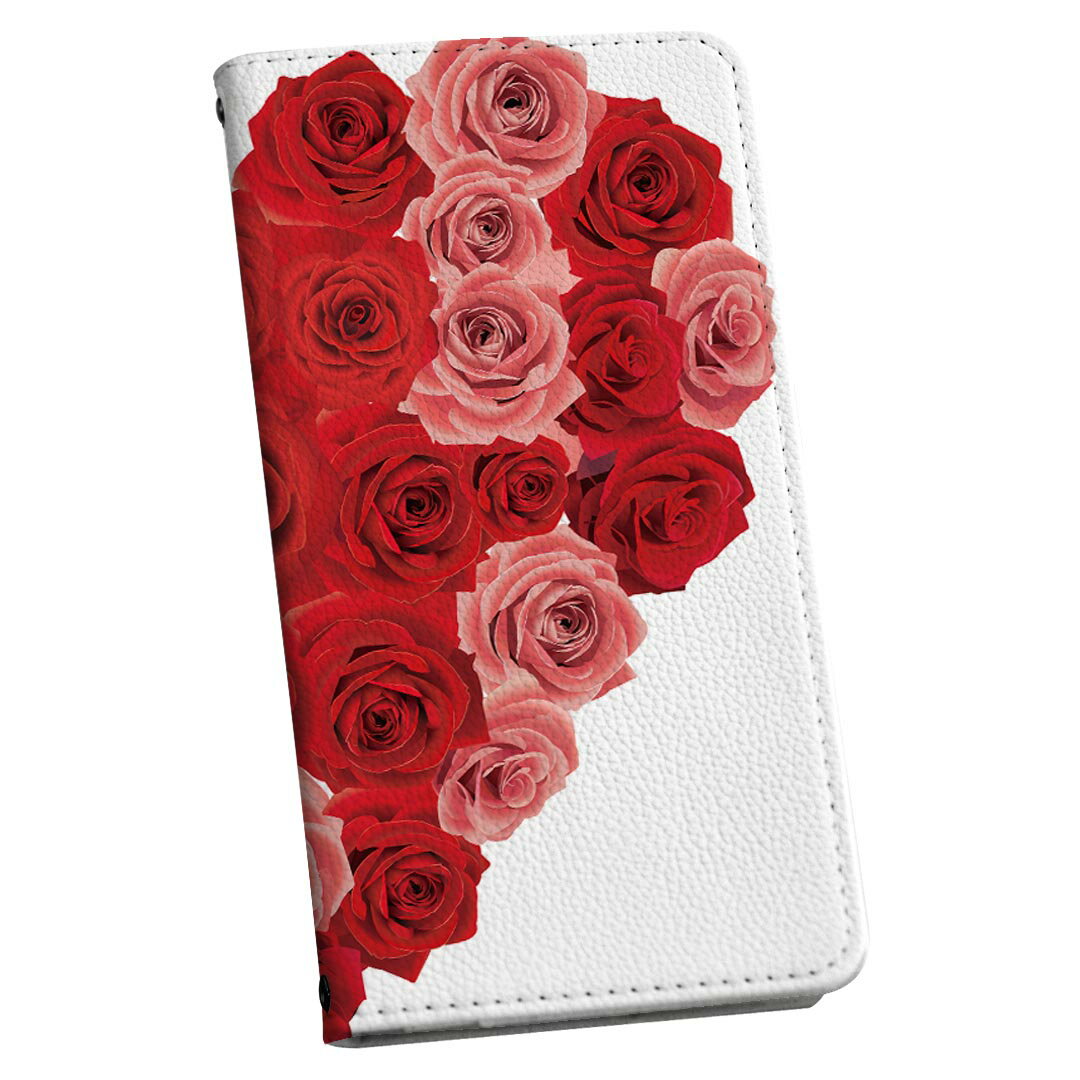 SH-01L AQUOS sense2 アクオス センスツー ストラップ付き sh01l ケース ショルダー スマホ 落下防止 手帳型 マグネット式 ピタッと閉まる スマホカバー 肩掛け 斜めかけ 005389 ハート　　花