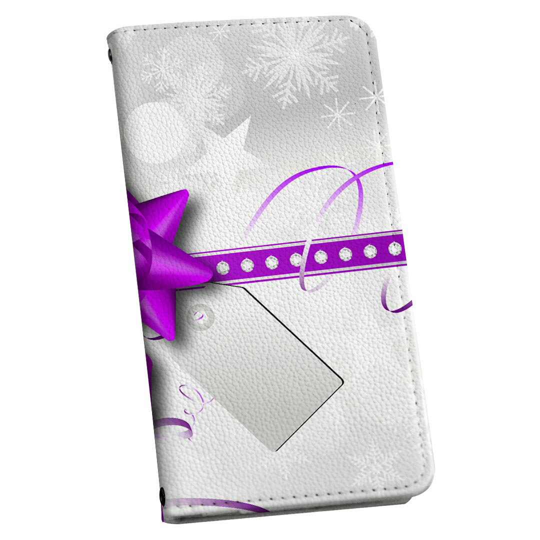 Xperia 5 SO-01M エクスペリア ファイブ so01m 専用 ケース カバー 手帳型 マグネット式 ピタッと閉まる レザーケース カード収納 ポケット igcase 005629 リボン　雪　クリスマス