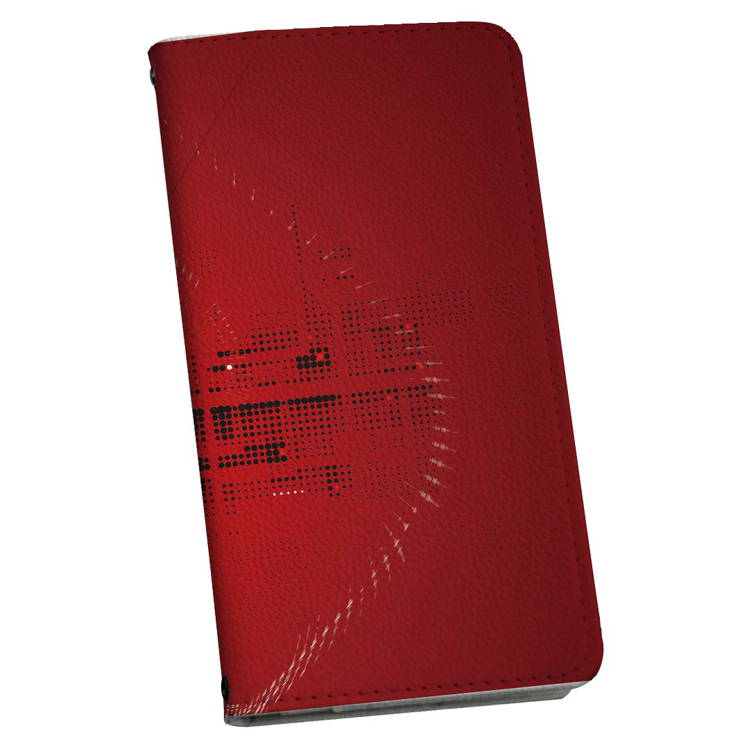 樂天商城 - らくらくスマートフォン me 用 スマホカバー F-01L 共通対応 ケース カバー 手帳型 マグネット式 ピタッと閉まる レザーケース カード収納 ポケット 005989 赤　レッド　デジタル