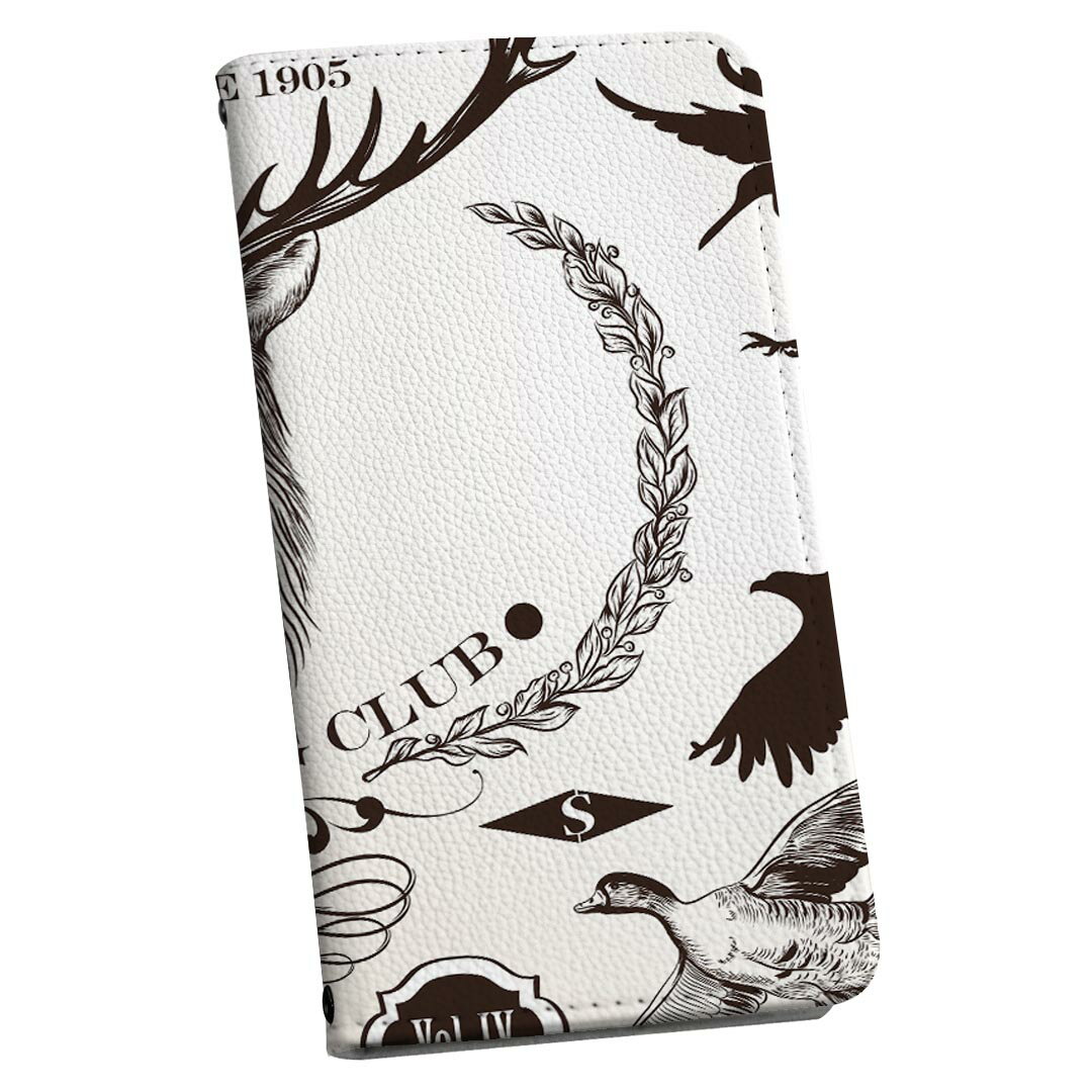 LGV33 Qua phone PX キュア フォン lgv33 専用 ケース カバー 手帳型 マグネット式 ピタッと閉まる レザーケース カード収納 ポケット igcase 006185 鹿 イラスト 英語 文字