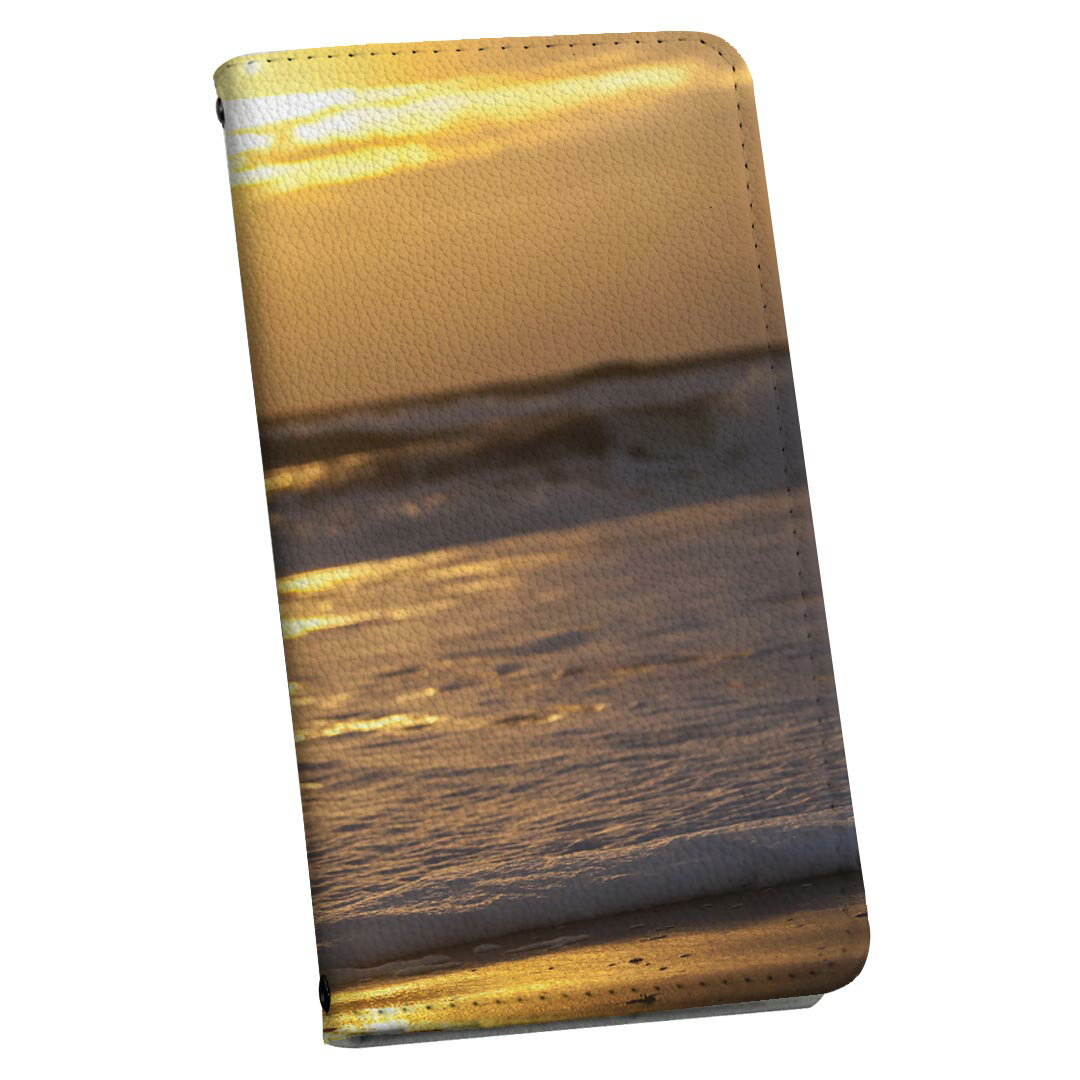 Xperia Ace II SO-41B エクスペリア 専用 ケース カバー 手帳型 マグネット式 ピタッと閉まる レザーケース so41b カード収納 ポケット igcase 006520 写真　海　夕日　人物