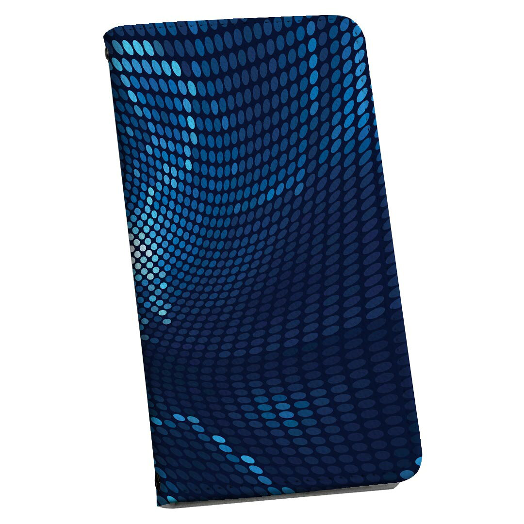 Rakuten - Arrows We F-51B FCG01 用 スマホカバー f51b ケース カバー 手帳型 マグネット式 ピタッと閉まる レザーケース カード収納 ポケット 006591 青　ブルー　模様